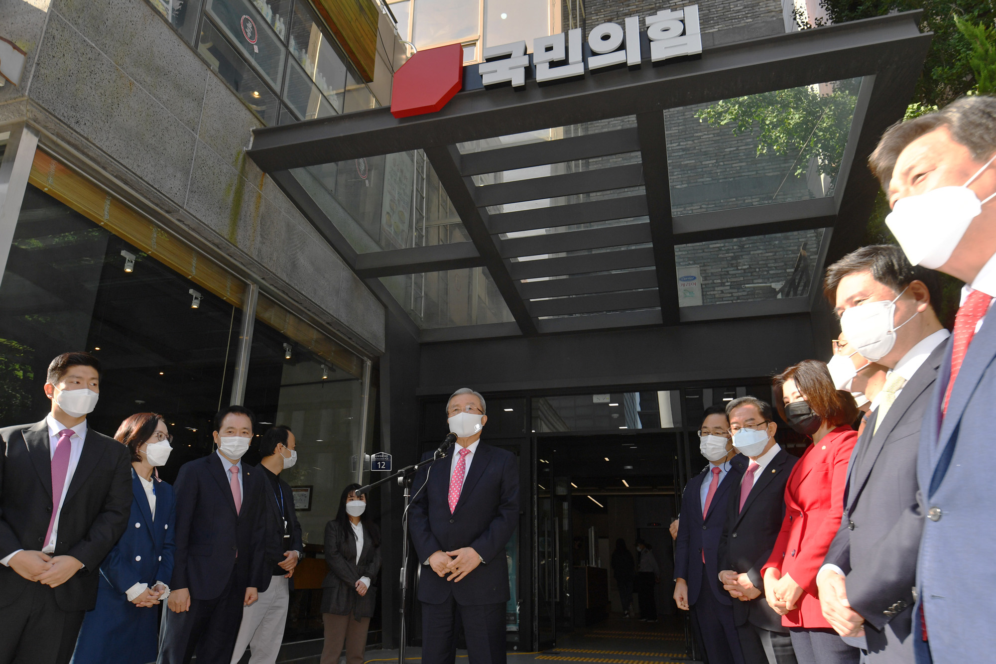 정치;국회;국민의힘새당사현판식;국민의힘중앙당사;김종인