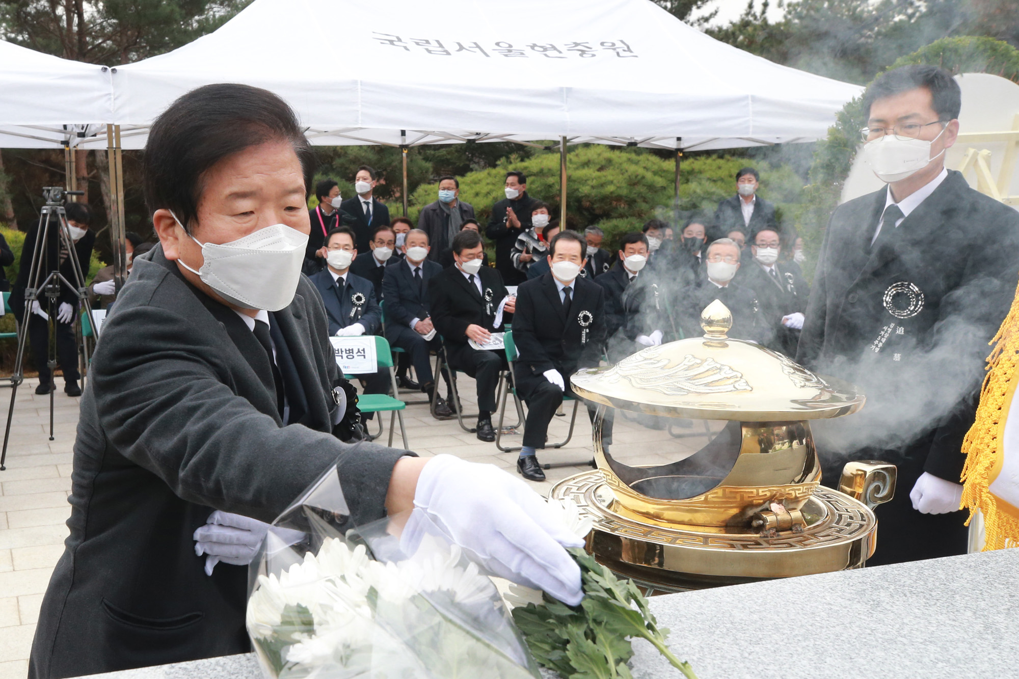 정치;김영삼대통령5주기추모식;국립서울현충원;김영삼대통령묘역