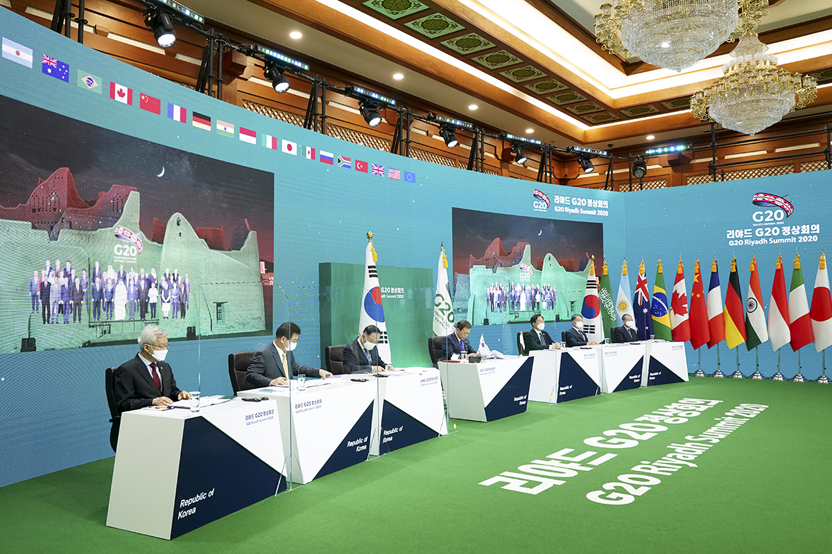 정치 청와대 문재인;G20 정상회의(화상) 2일차