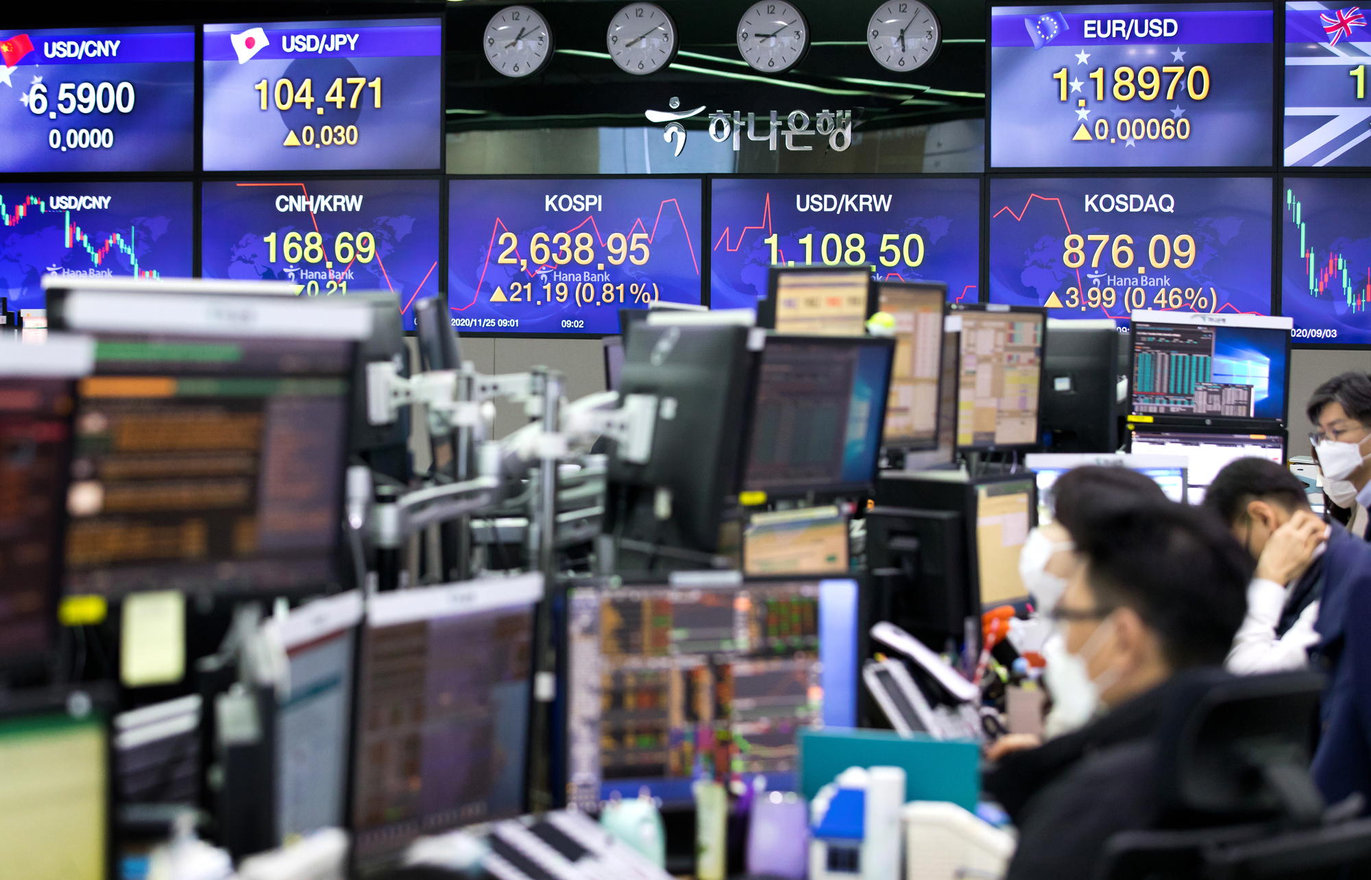 하나은행 딜링룸 주식 주가 코스피 달러 환율