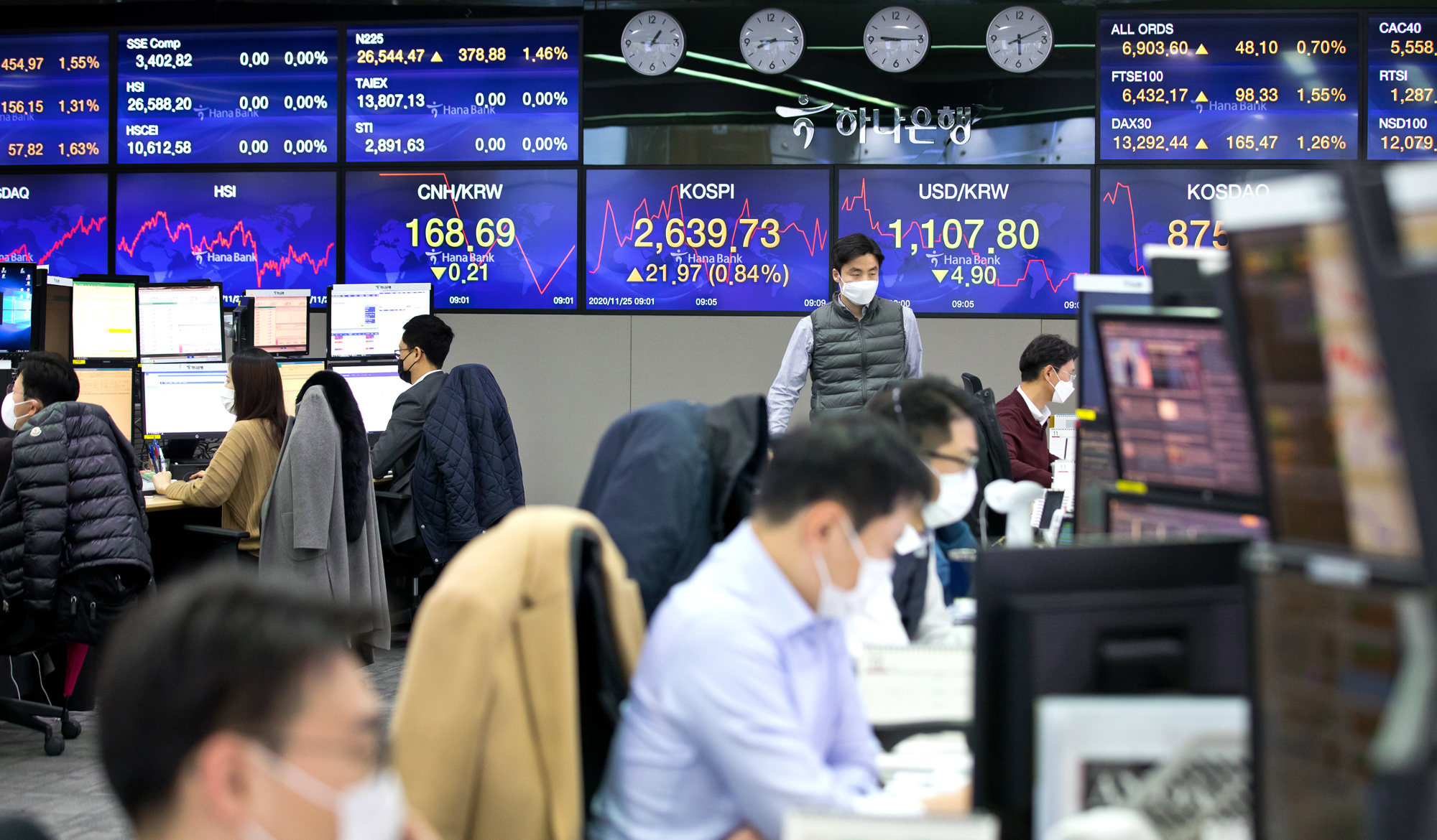 하나은행 딜링룸 주식 주가 코스피 달러 환율