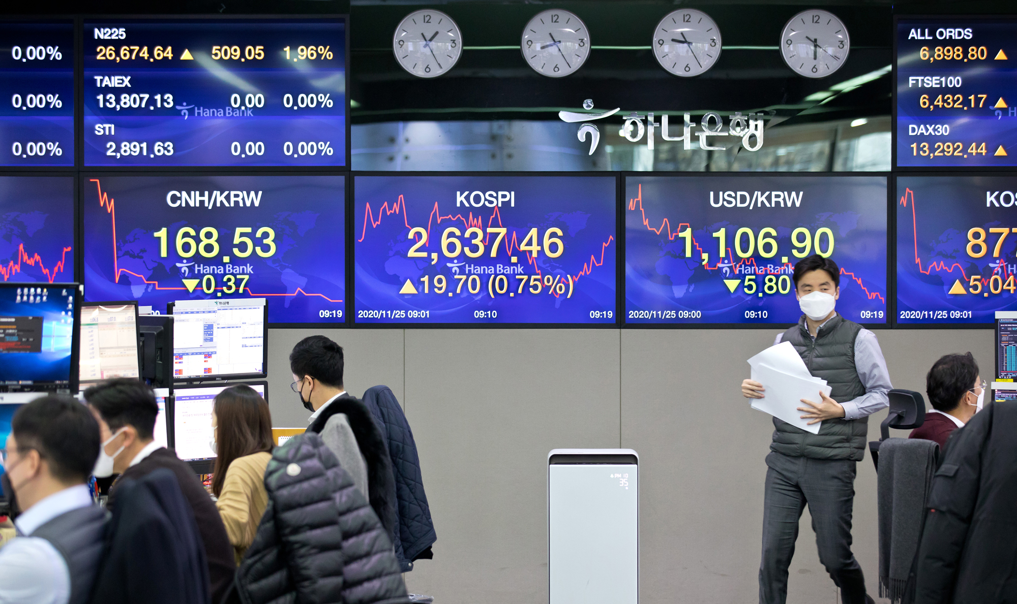 하나은행 딜링룸 주식 주가 코스피 달러 환율