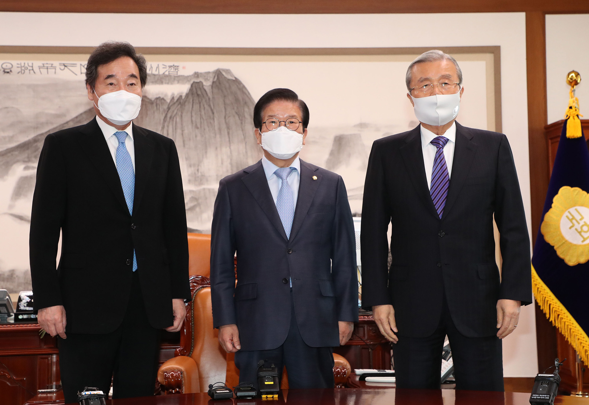 정치;국회;국회의장 정당대표;박병석;이낙연;김종인