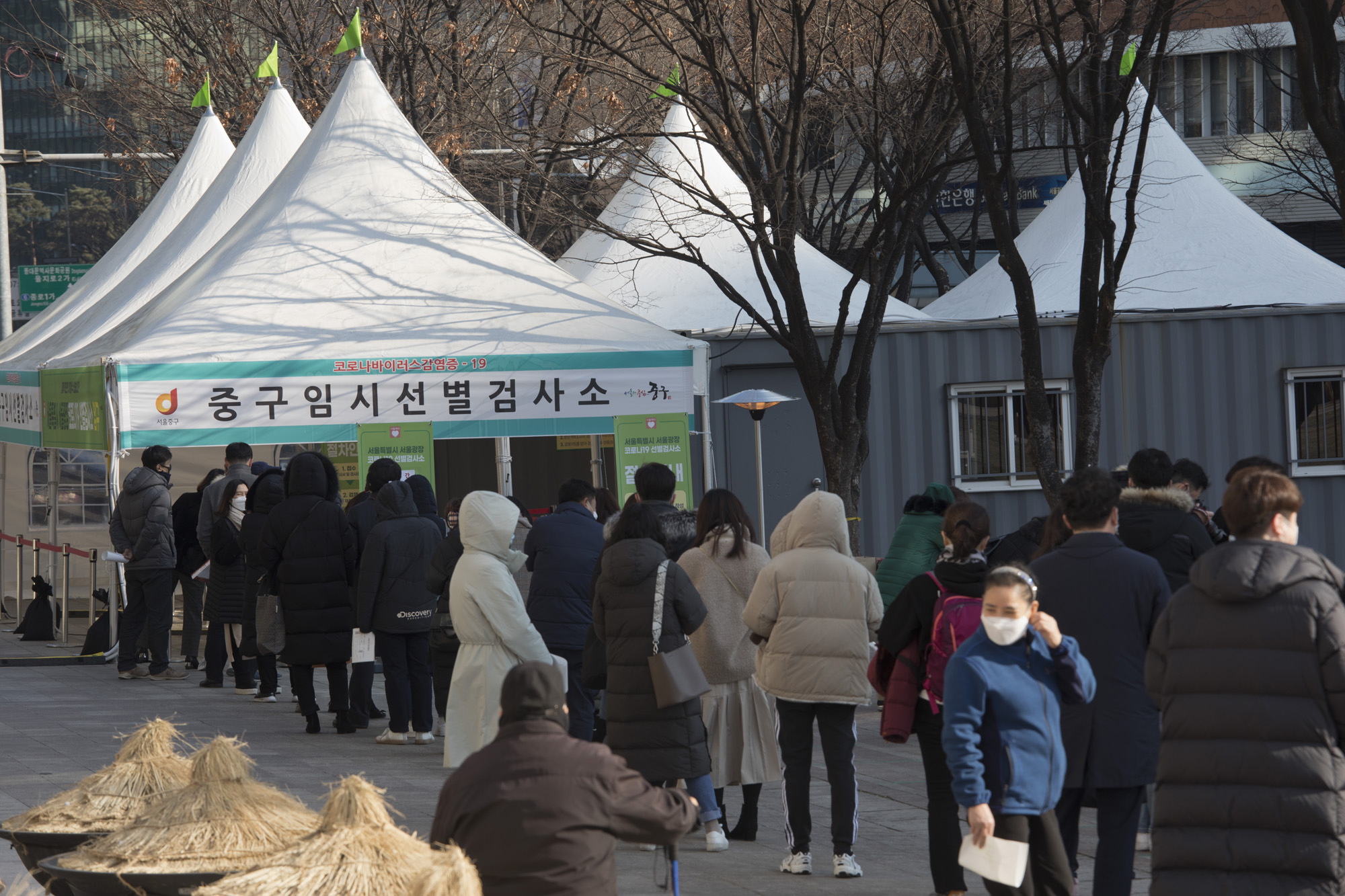 사회;코로나19;선별검사소;시청;시민