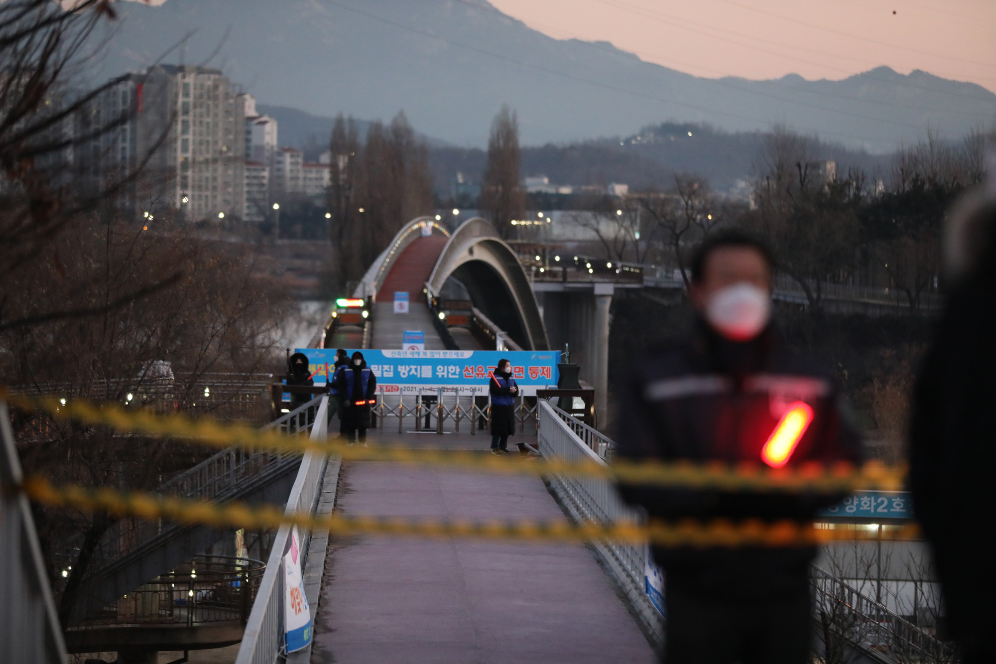 사회;2021년새해첫일출;선유교통제;선유교일출