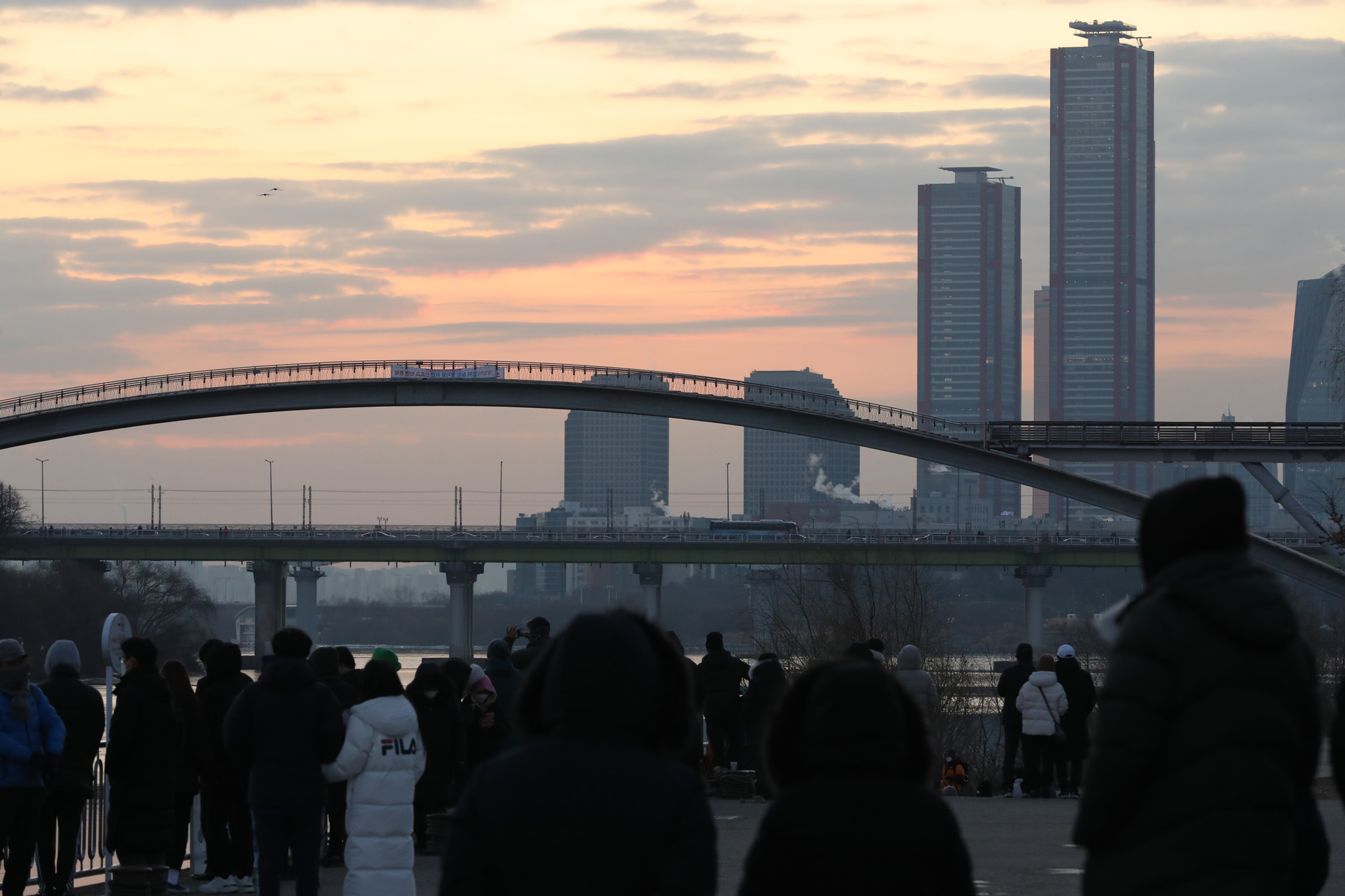 사회;2021년새해첫일출;선유교통제;선유교일출