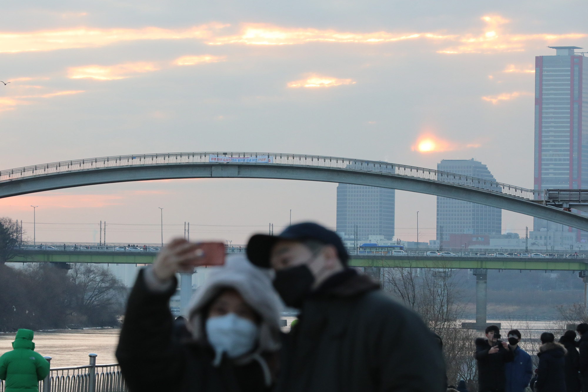 사회;2021년새해첫일출;선유교통제;선유교일출