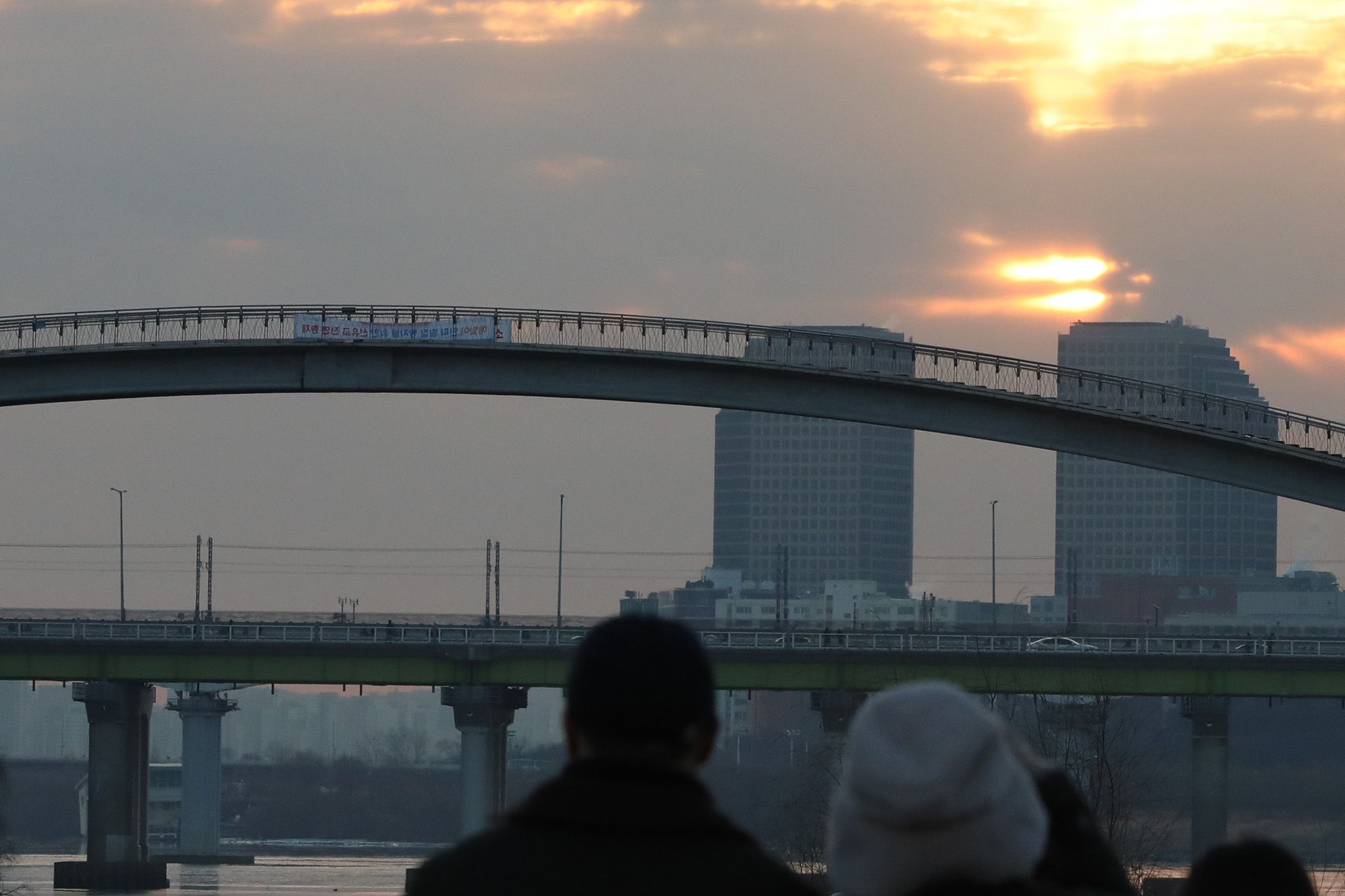 사회;2021년새해첫일출;선유교통제;선유교일출