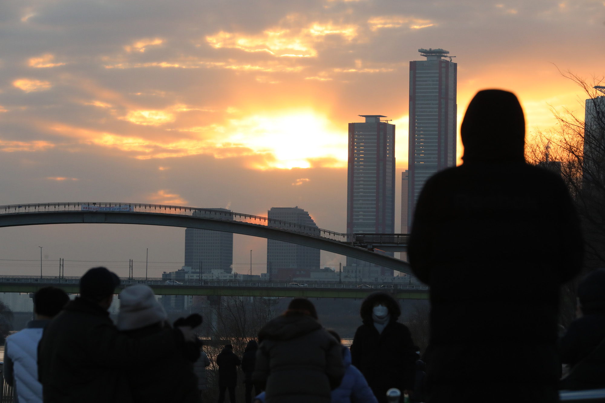 사회;2021년새해첫일출;선유교통제;선유교일출