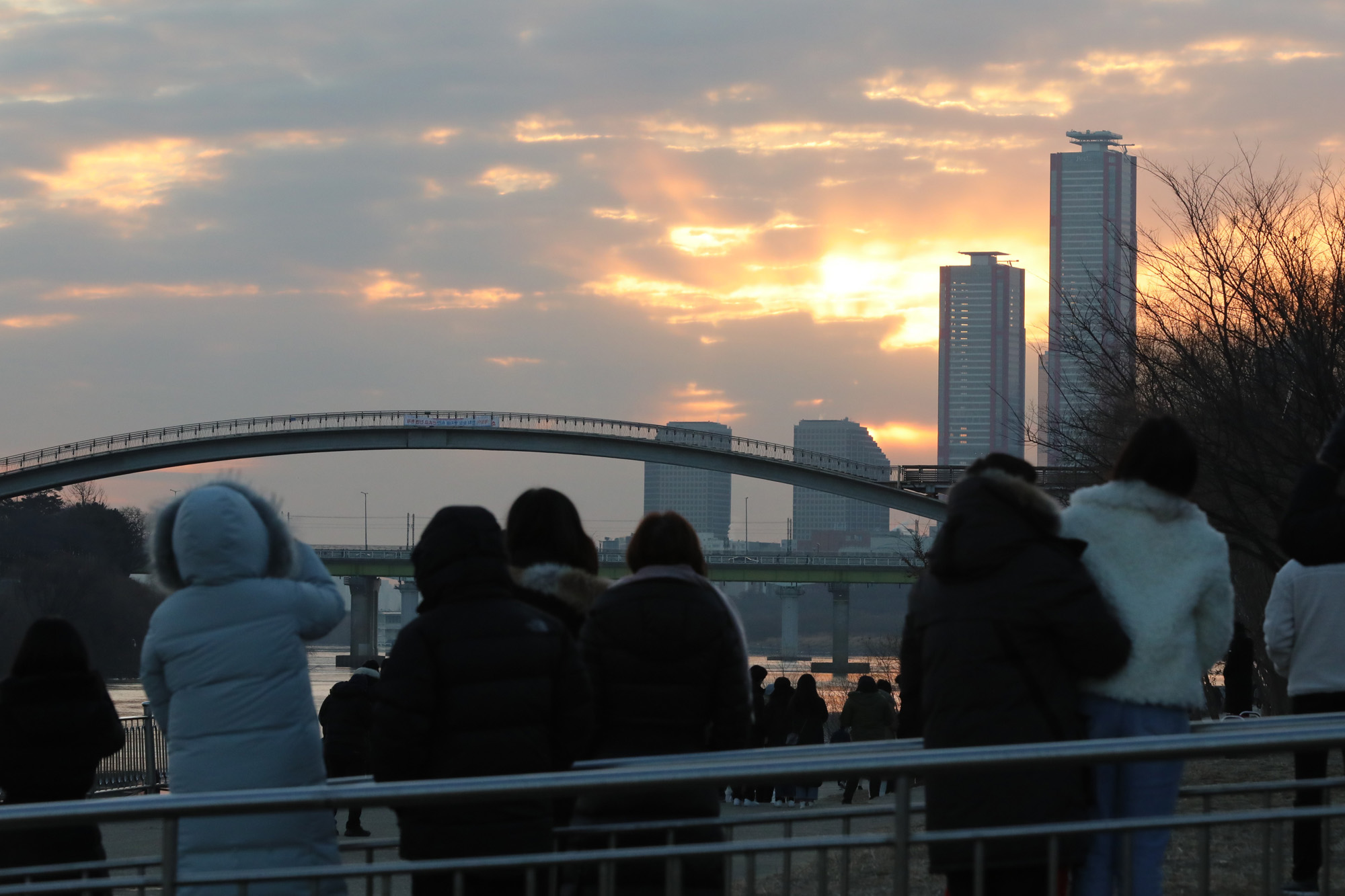 사회;2021년새해첫일출;선유교통제;선유교일출