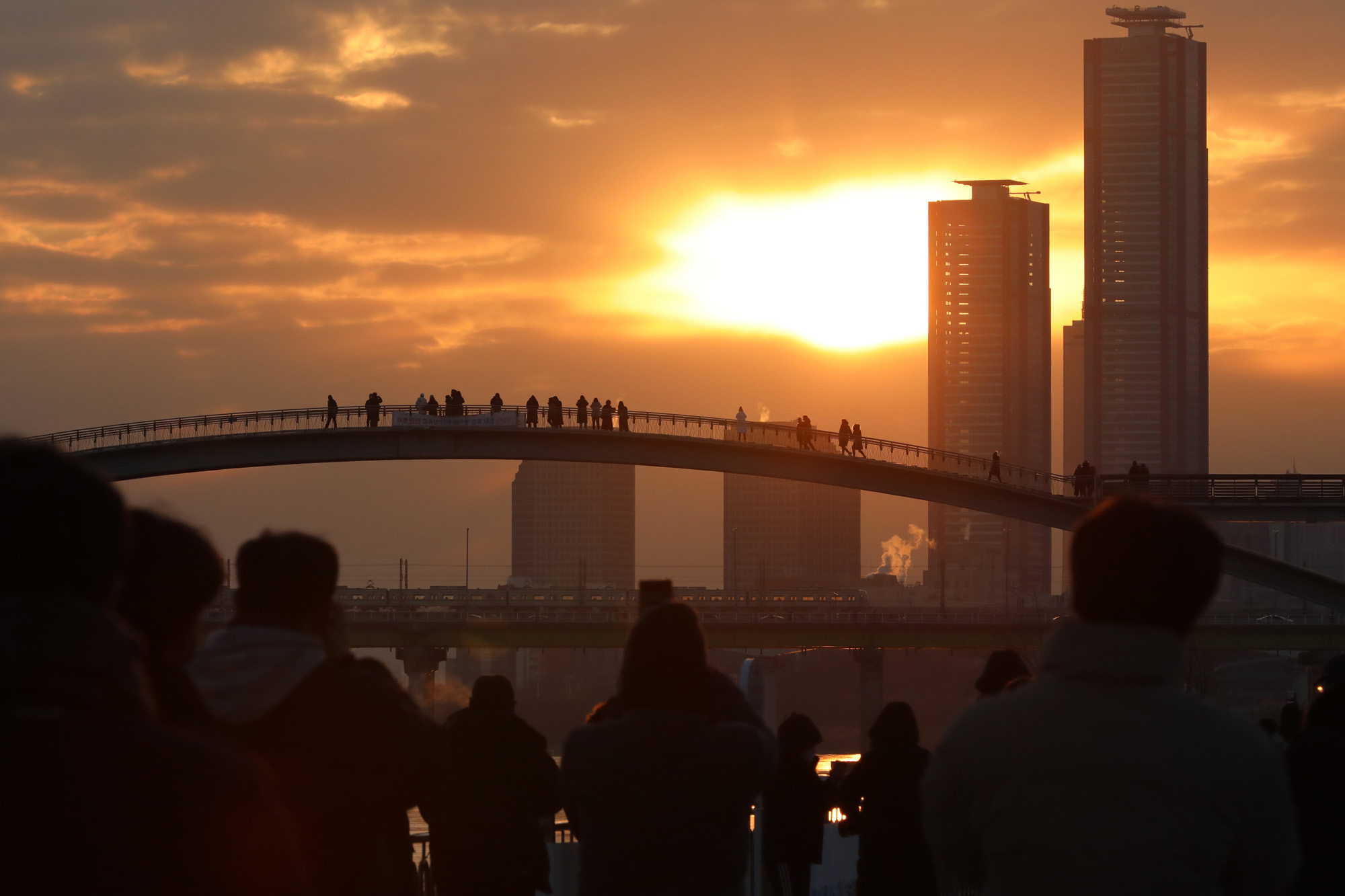 사회;2021년새해첫일출;선유교통제;선유교일출