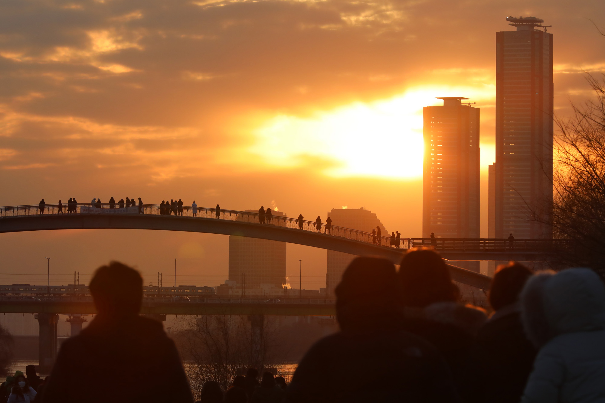 사회;2021년새해첫일출;선유교통제;선유교일출