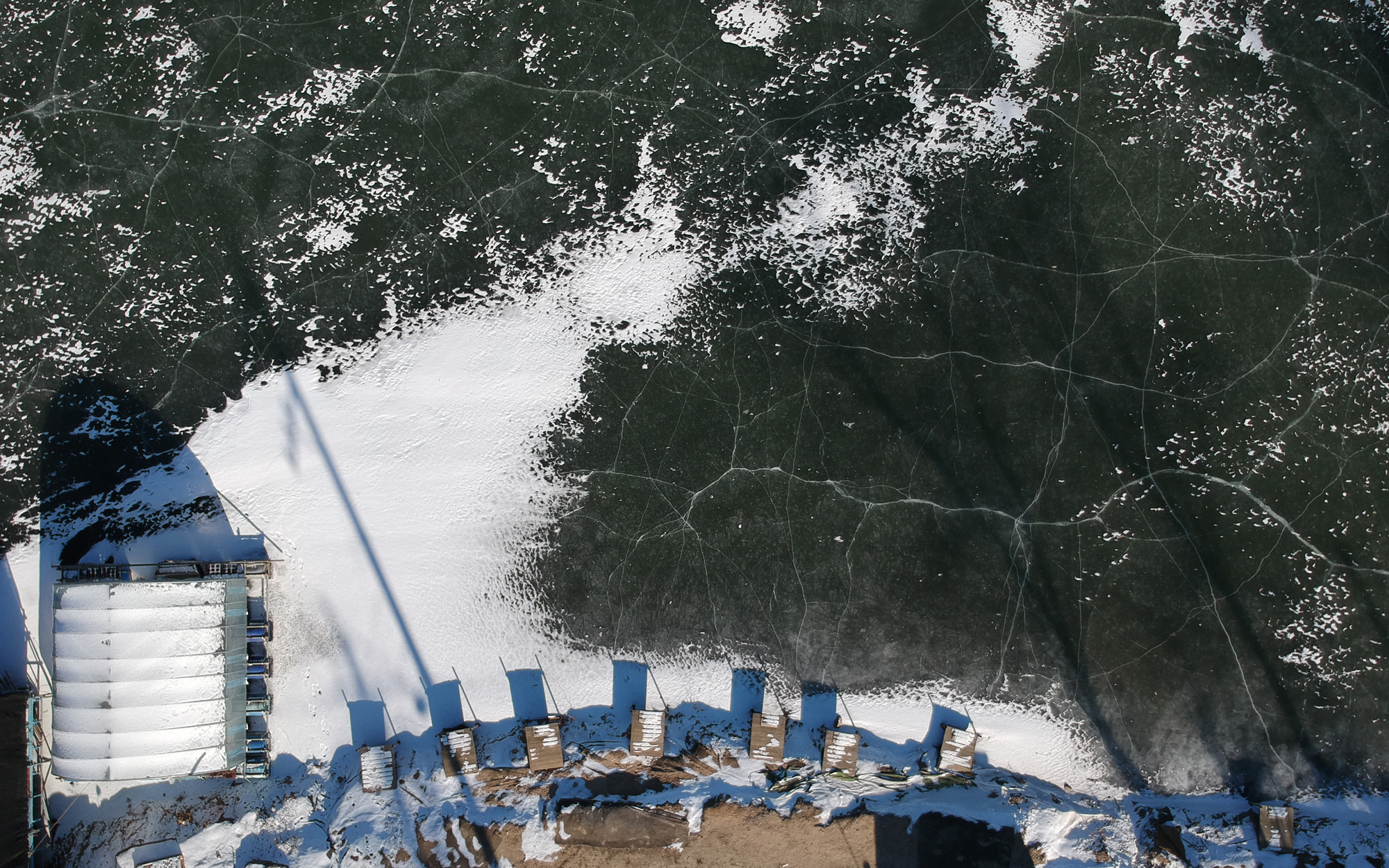 한파 겨울 최강한파 남오저수지 낚시터