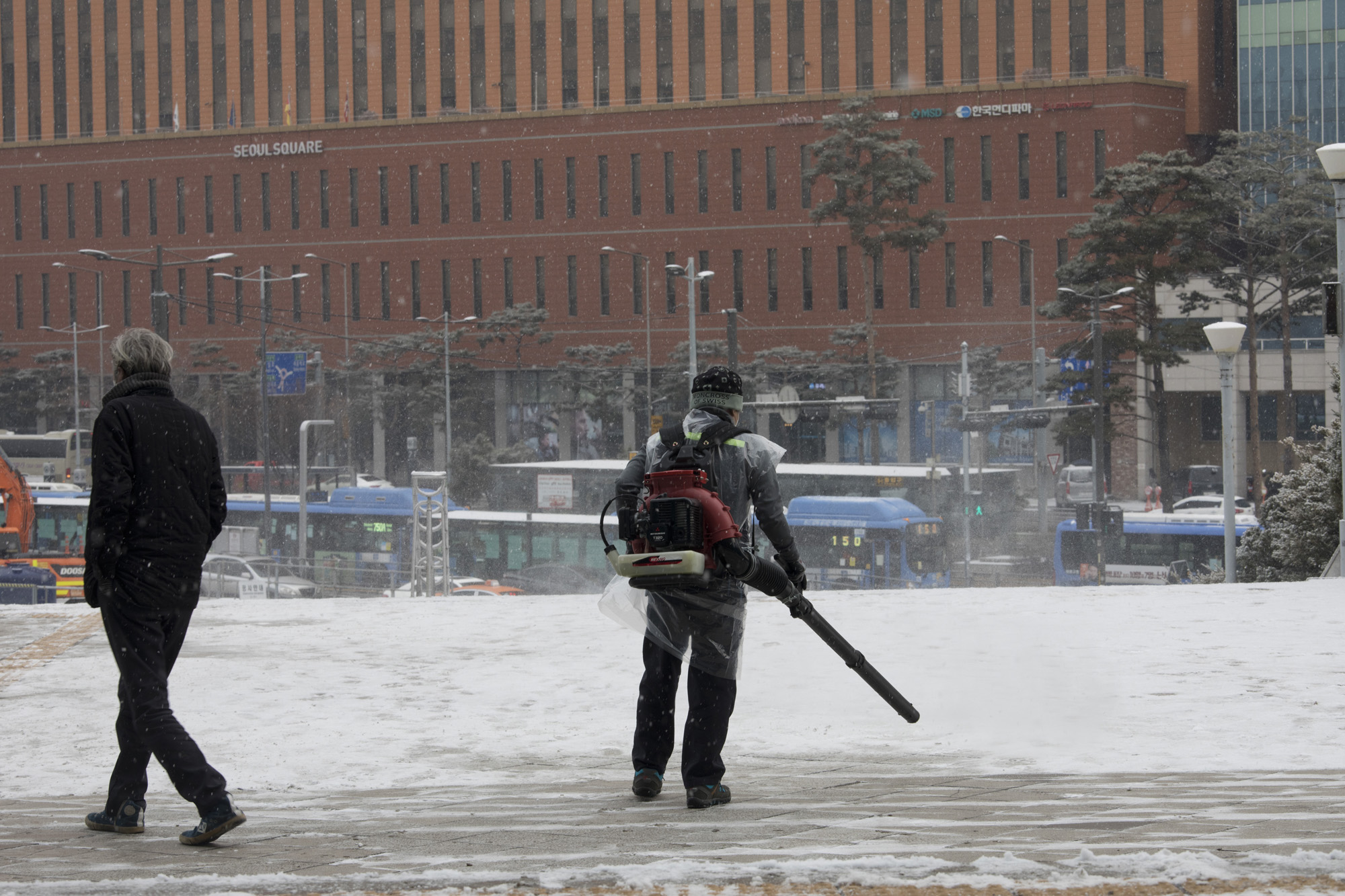 사회;세태;눈;폭설;제설;서울역