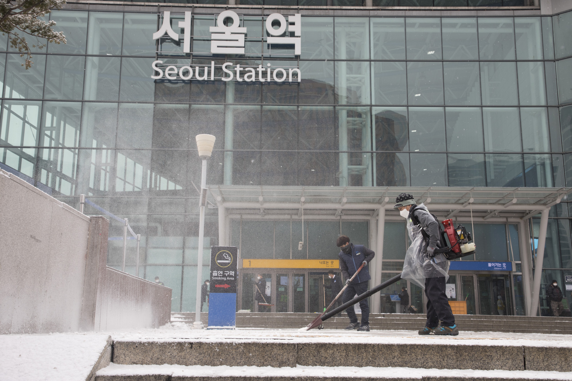 사회;세태;눈;폭설;제설;서울역
