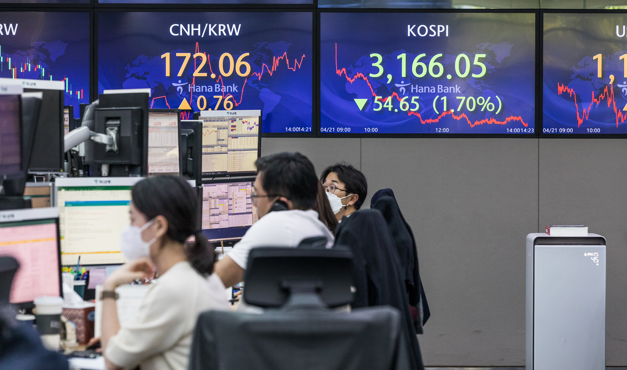경제;금융;주가지수;주식;증권;코스피;코스피지수;하나은행딜링룸