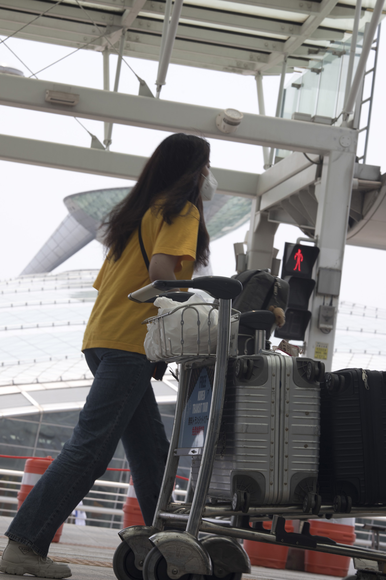 인천;인천국제공항;카트;트렁크;신호등