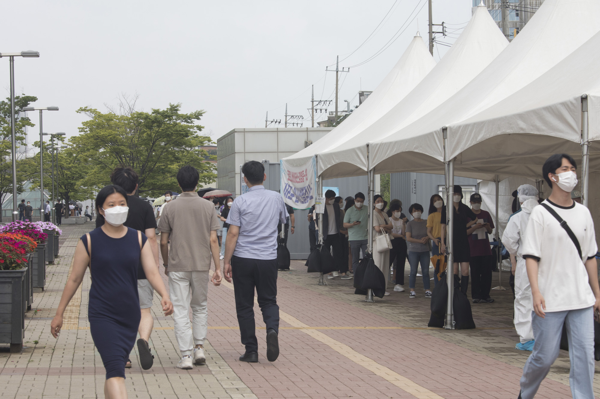 사회;코로나19;선별검사소;대기줄;코로나19검사