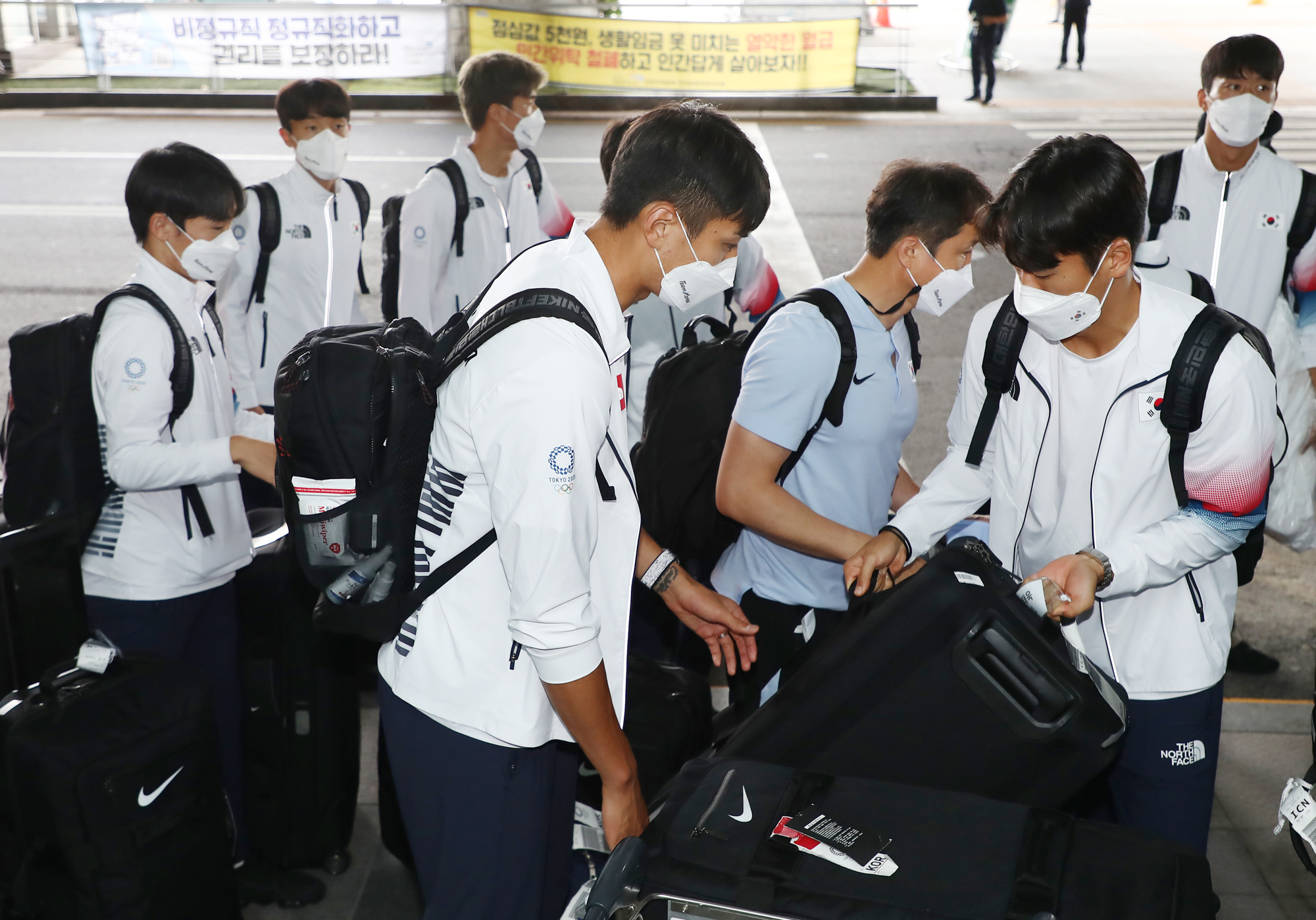 올림픽선수 인천공항;입국 2020도쿄 올림픽 축구
