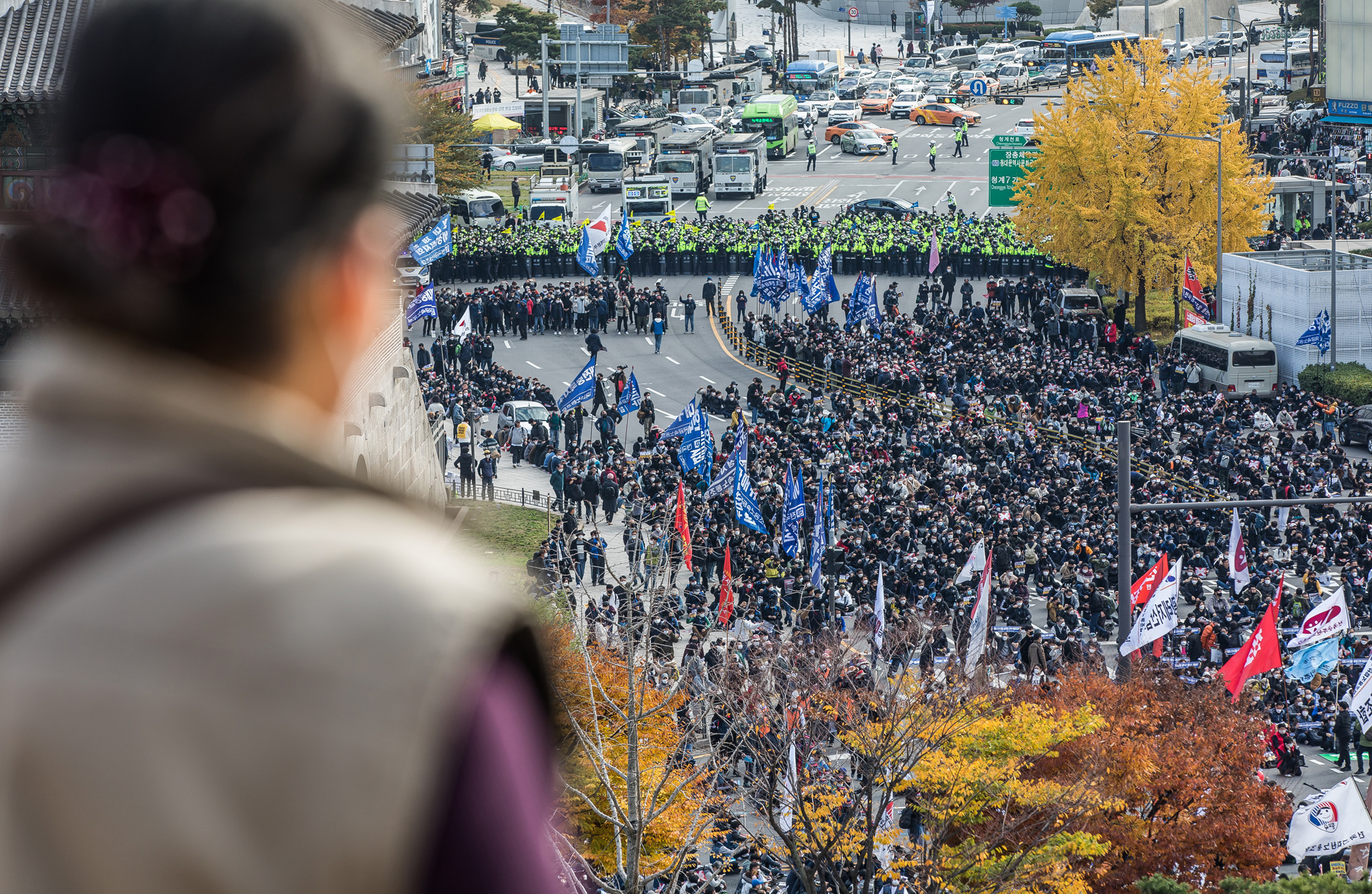사회;집회;시위;민주노총;민노총;전국노동자대회;전국민주노동조합총연맹;동대문역사거리