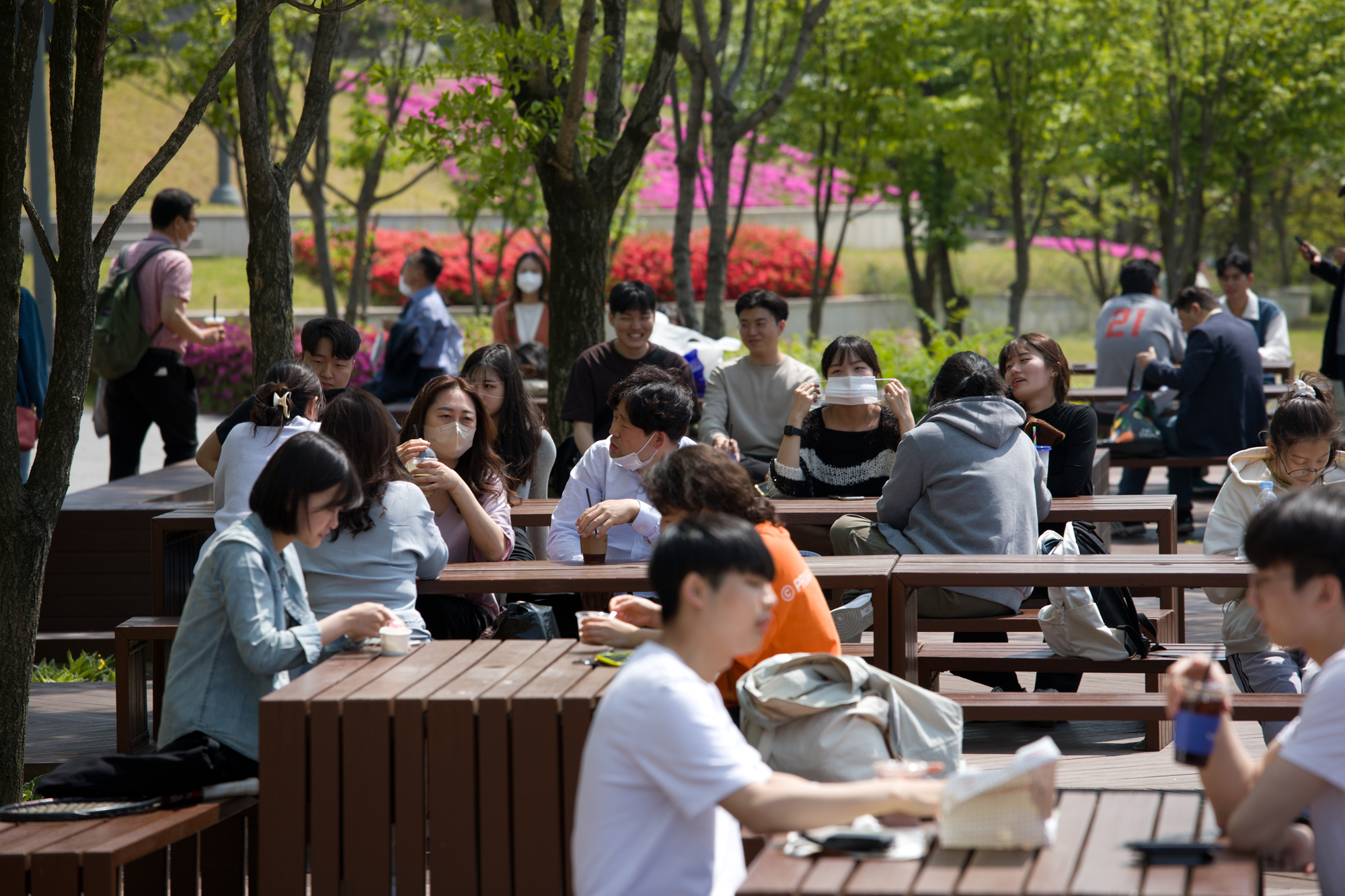 사회;세태;코로나19;마스크;대학교;연세대;교정;대학생