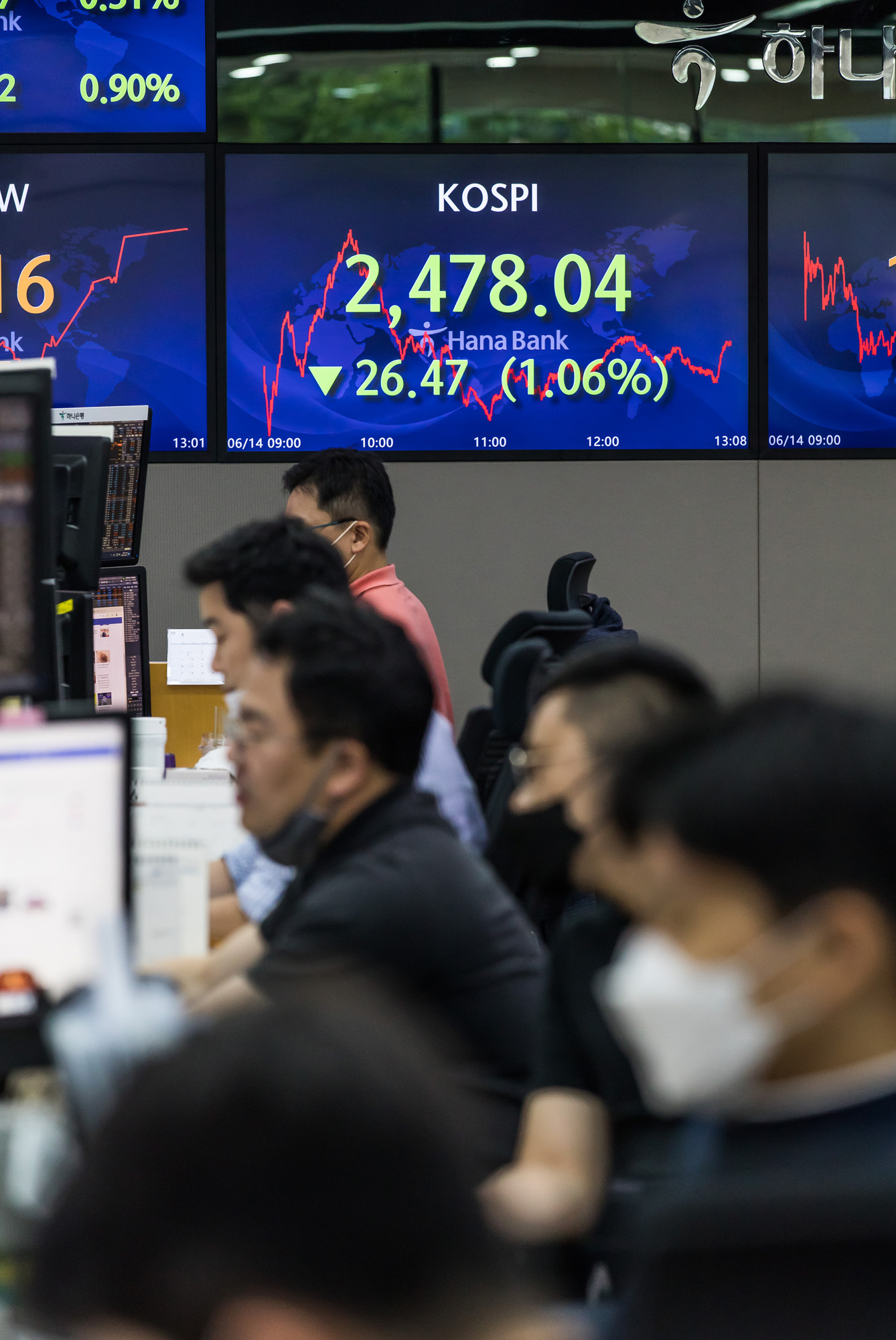 경제;금융;주식;주가;코스피;KOSPI;증권;하나은행딜링룸;주가폭락;유가증권시장;증시