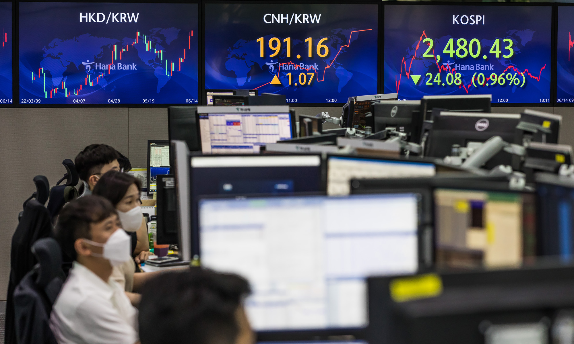 경제;금융;주식;주가;코스피;KOSPI;증권;하나은행딜링룸;주가폭락;유가증권시장;증시