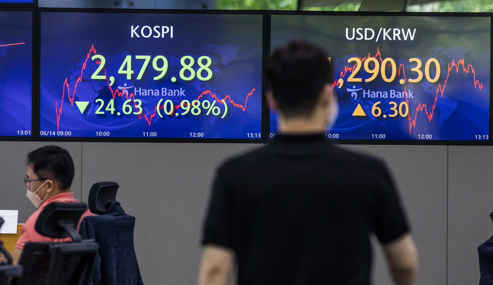 경제;금융;주식;주가;코스피;KOSPI;증권;하나은행딜링룸;주가폭락;유가증권시장;증시