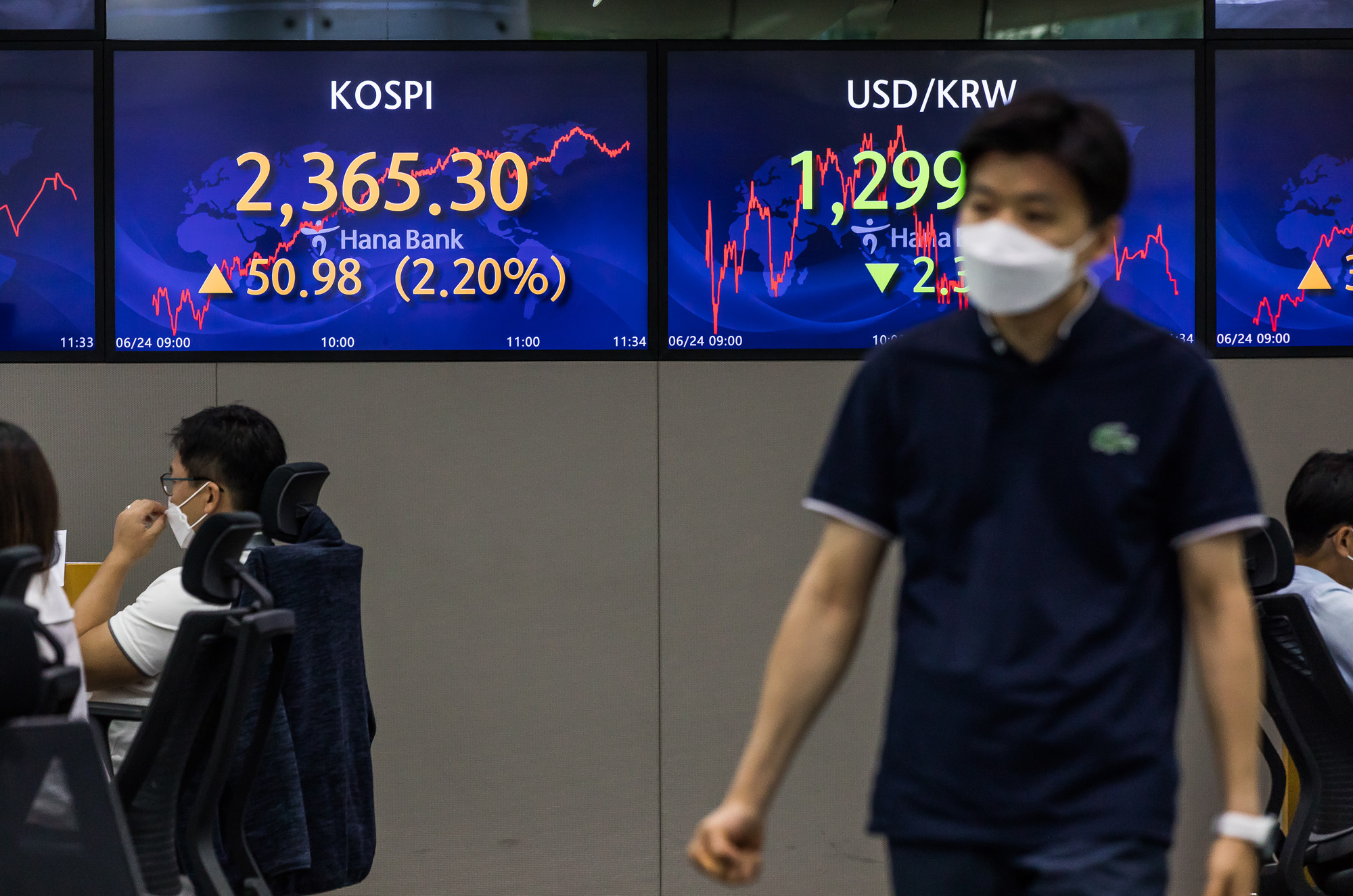 경제;금융;주식;주가;코스피;KOSPI;증권;하나은행딜링룸;주가폭락;유가증권시장;증시;코스닥