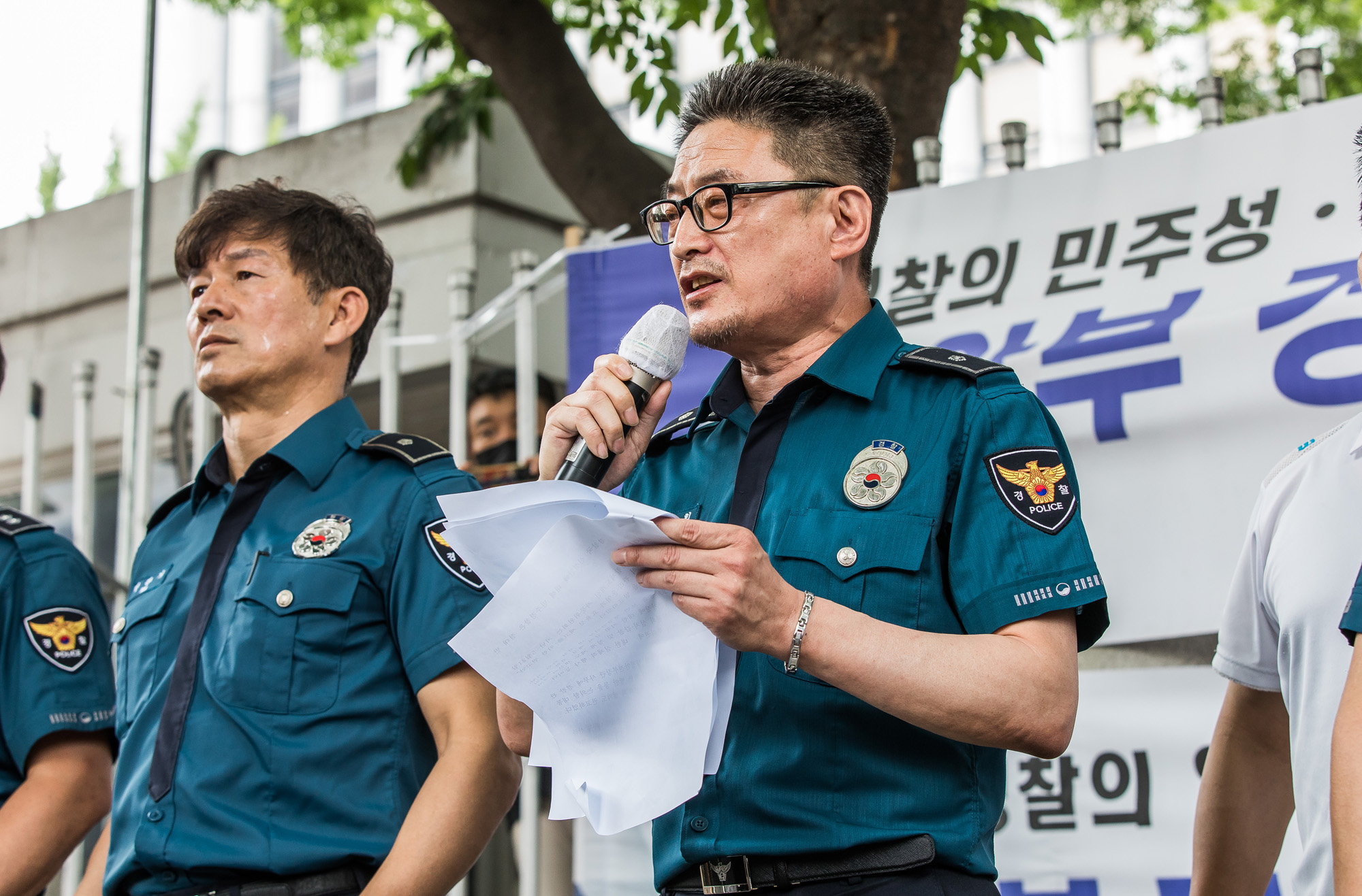 행정;정부;윤석열정부;경찰청;행안부경찰국;전국경찰직장협의회;직협회장;민관기충북청주흥덕경찰서;경찰국신설반대삭발식