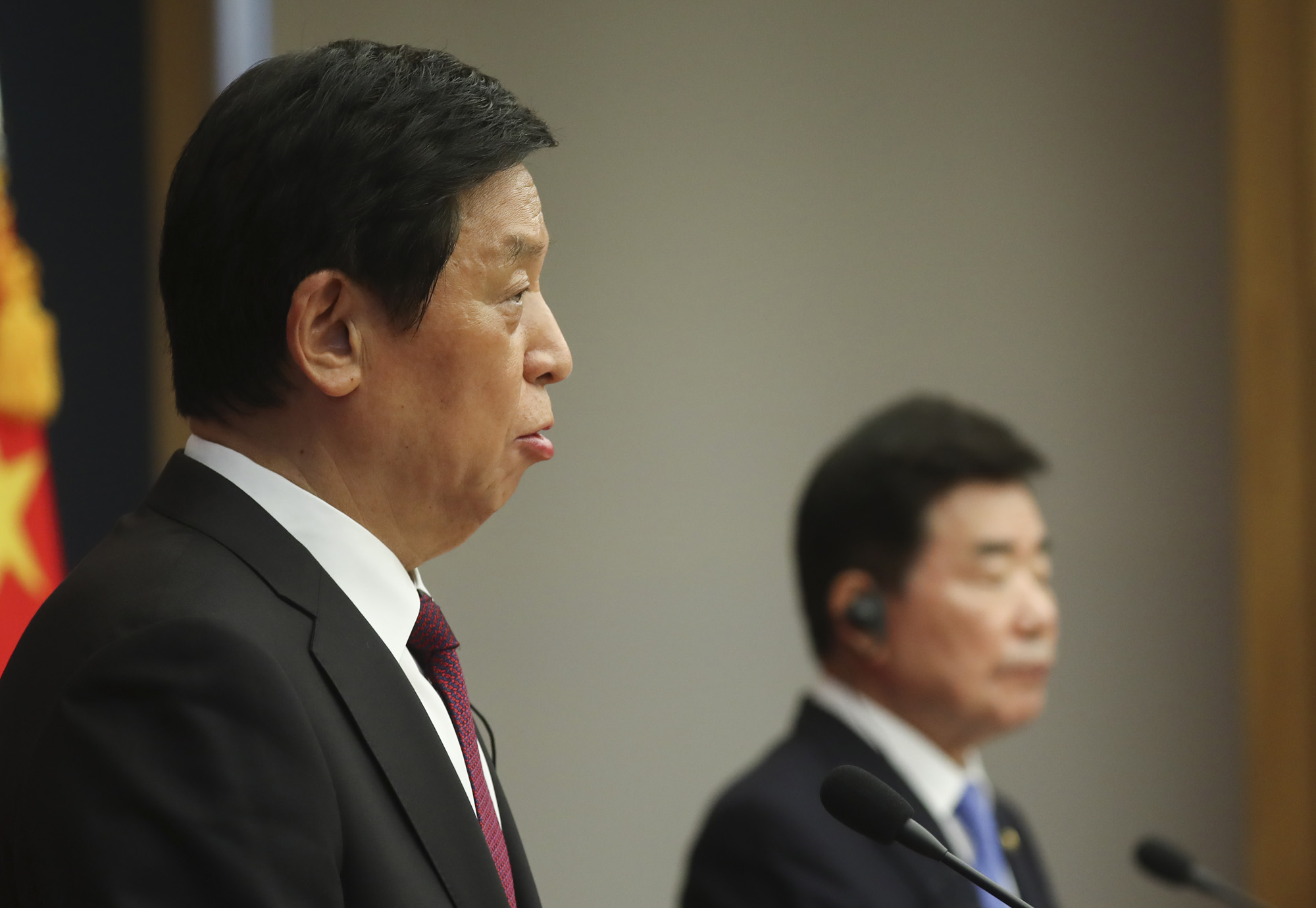 정치;국회;김진표 국회의장;리잔수;중국전국인민대표대회상무위원장;한중국회의장공동언론발표