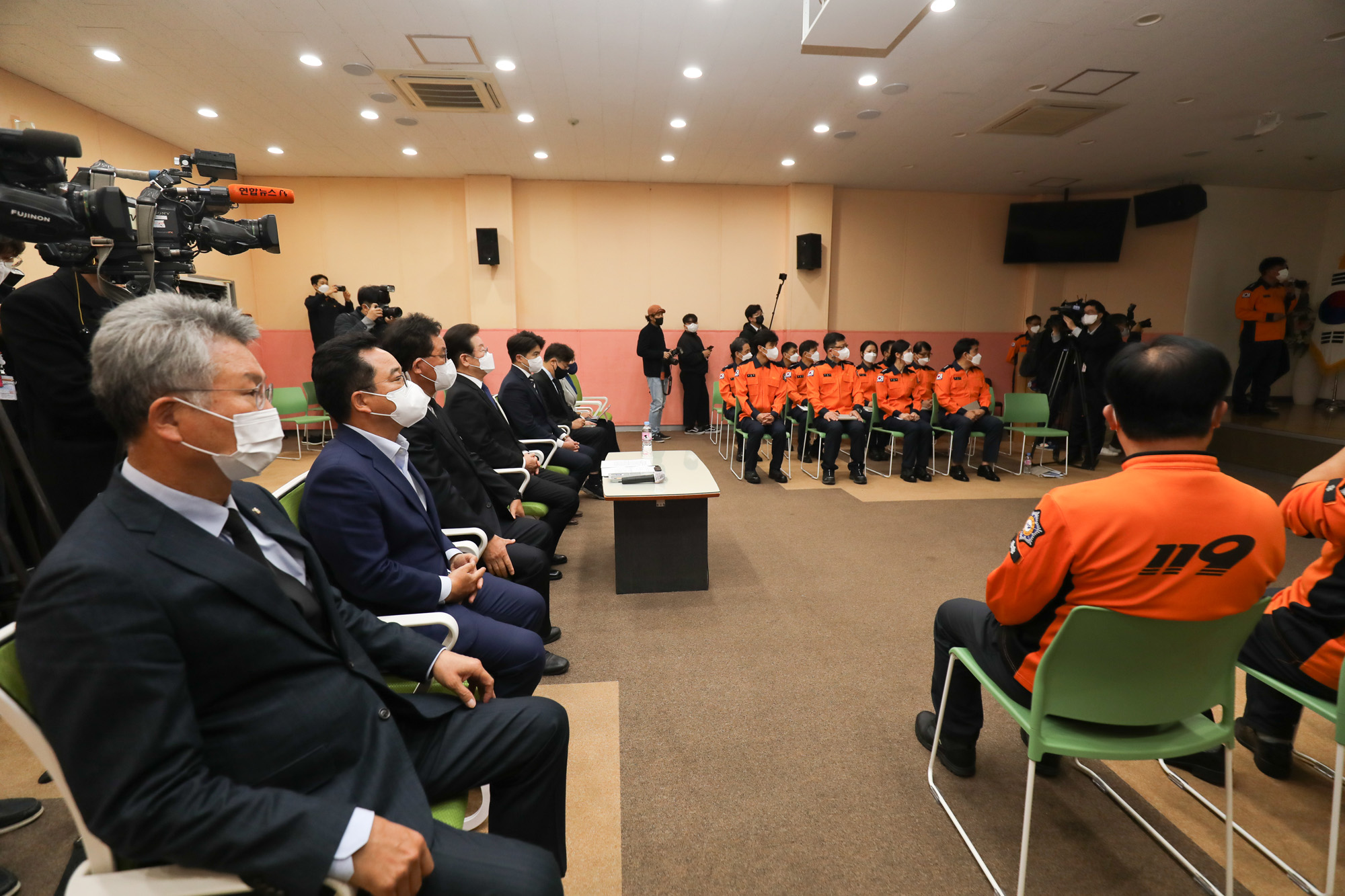 이재명;이재명용산소방서;이재명이태원참사;용산소방서;이재명소방서간담회