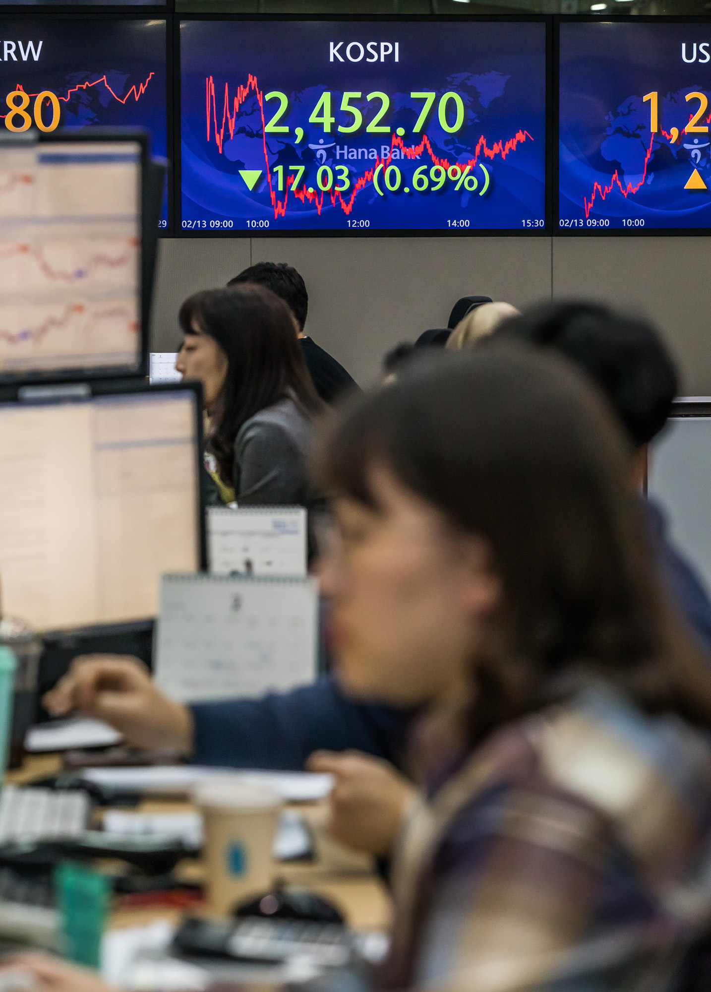 경제;금융;주식;주가;코스피;코스피2500선;하나은행딜링룸