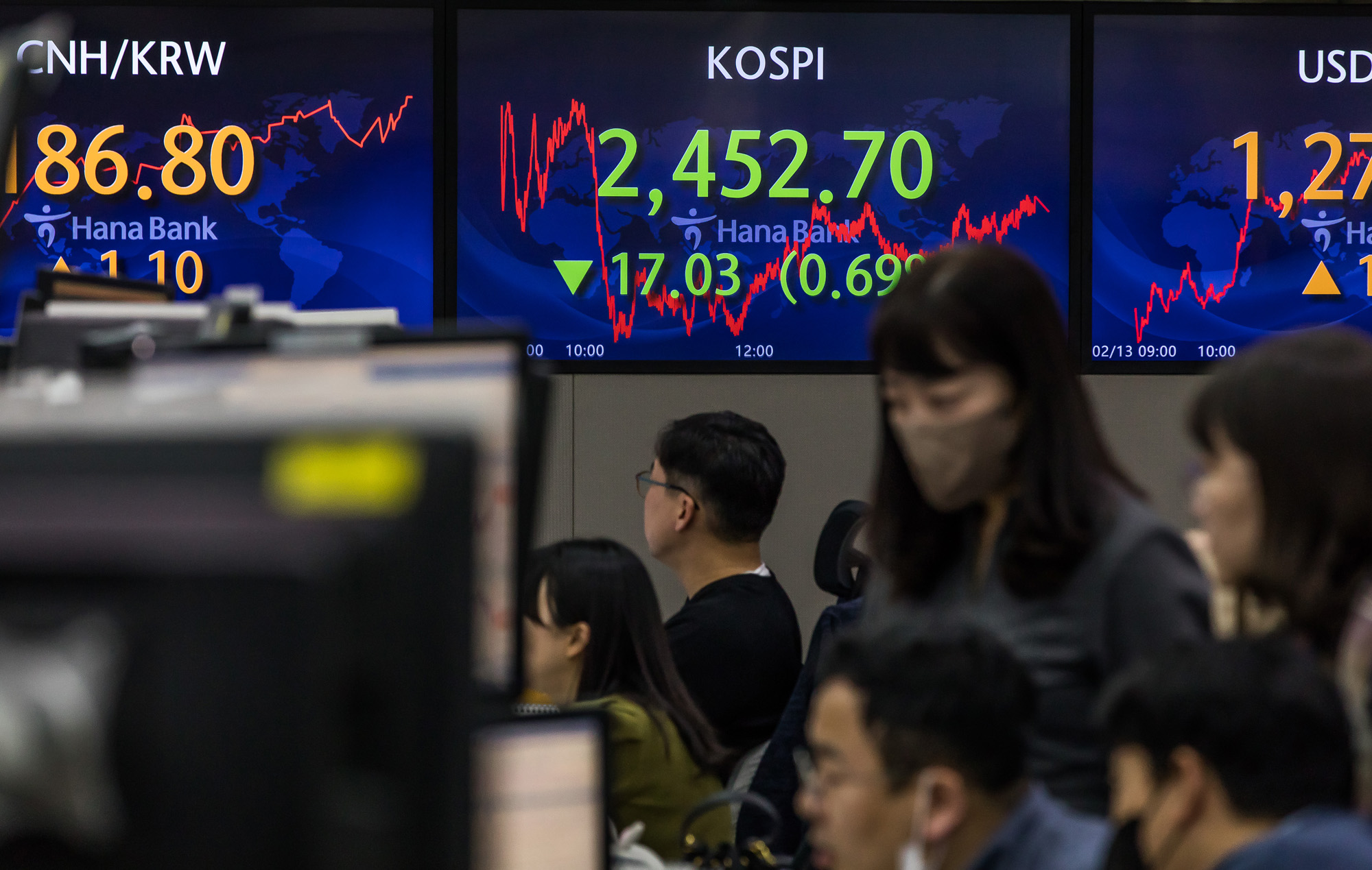 경제;금융;주식;주가;코스피;코스피2500선;하나은행딜링룸