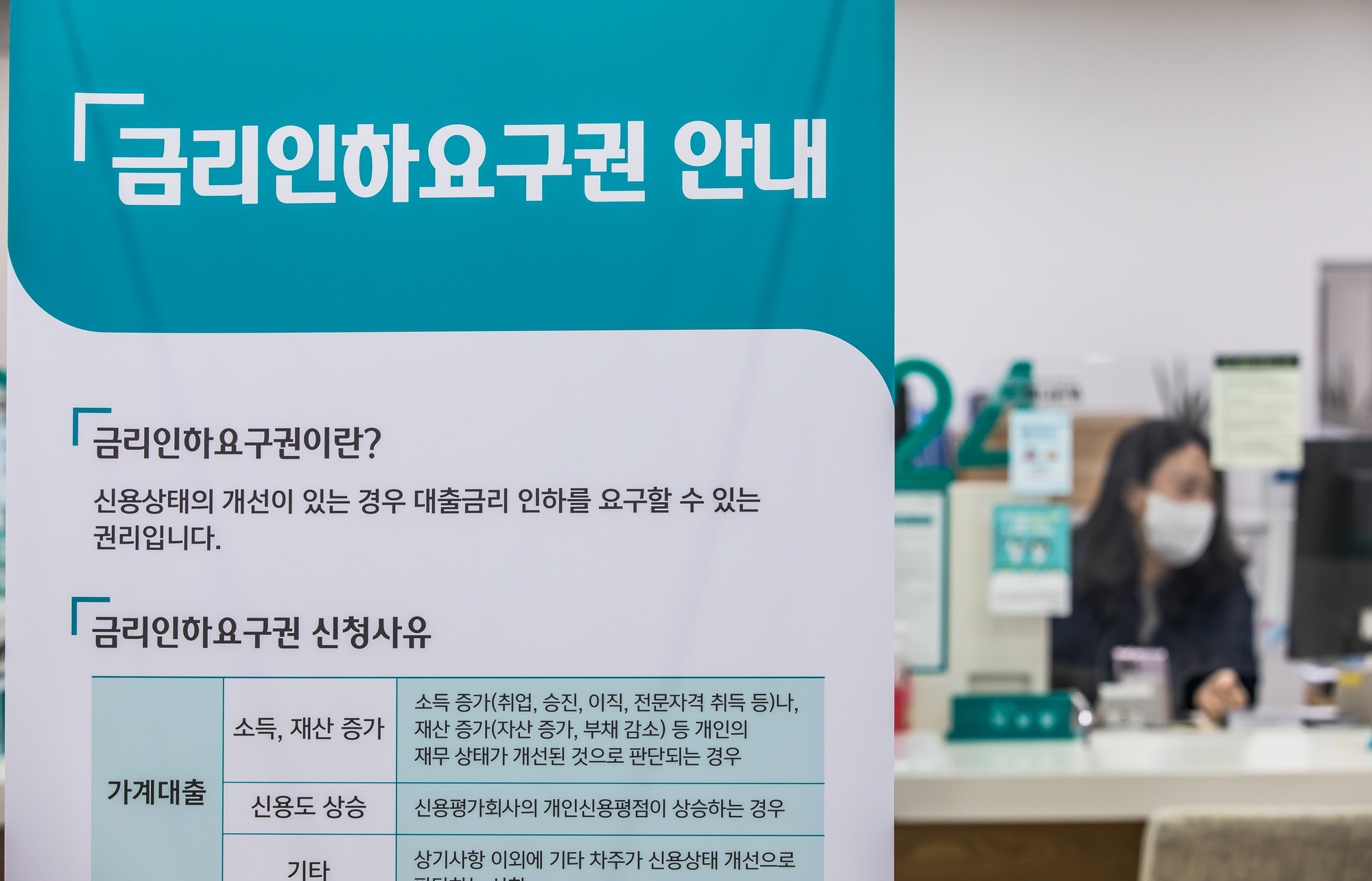 경제;금융;대출;대출금리;금리인하요구권;은행대출창구;고금리대출