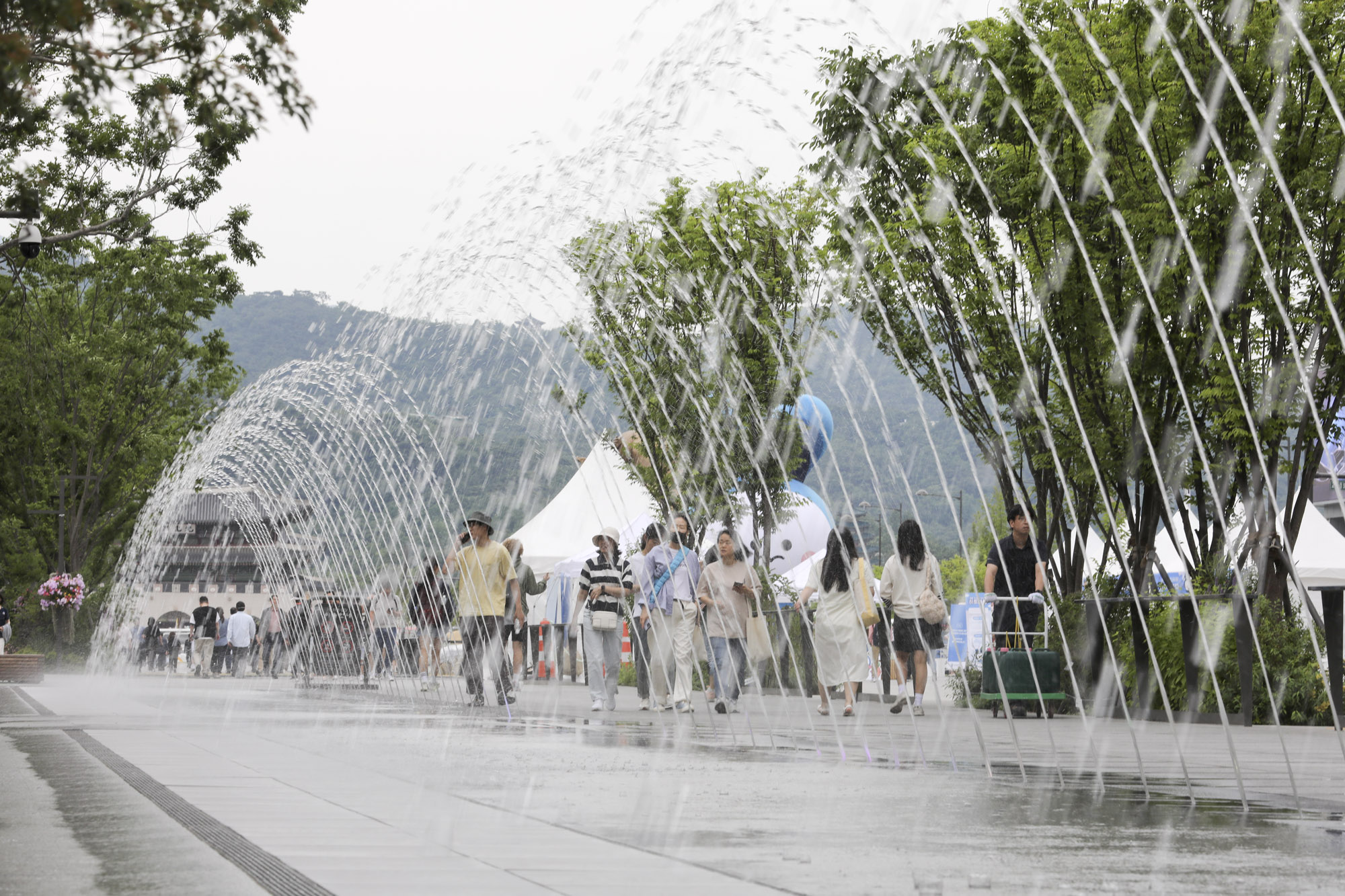 더위;분수;광화문;광화문광장