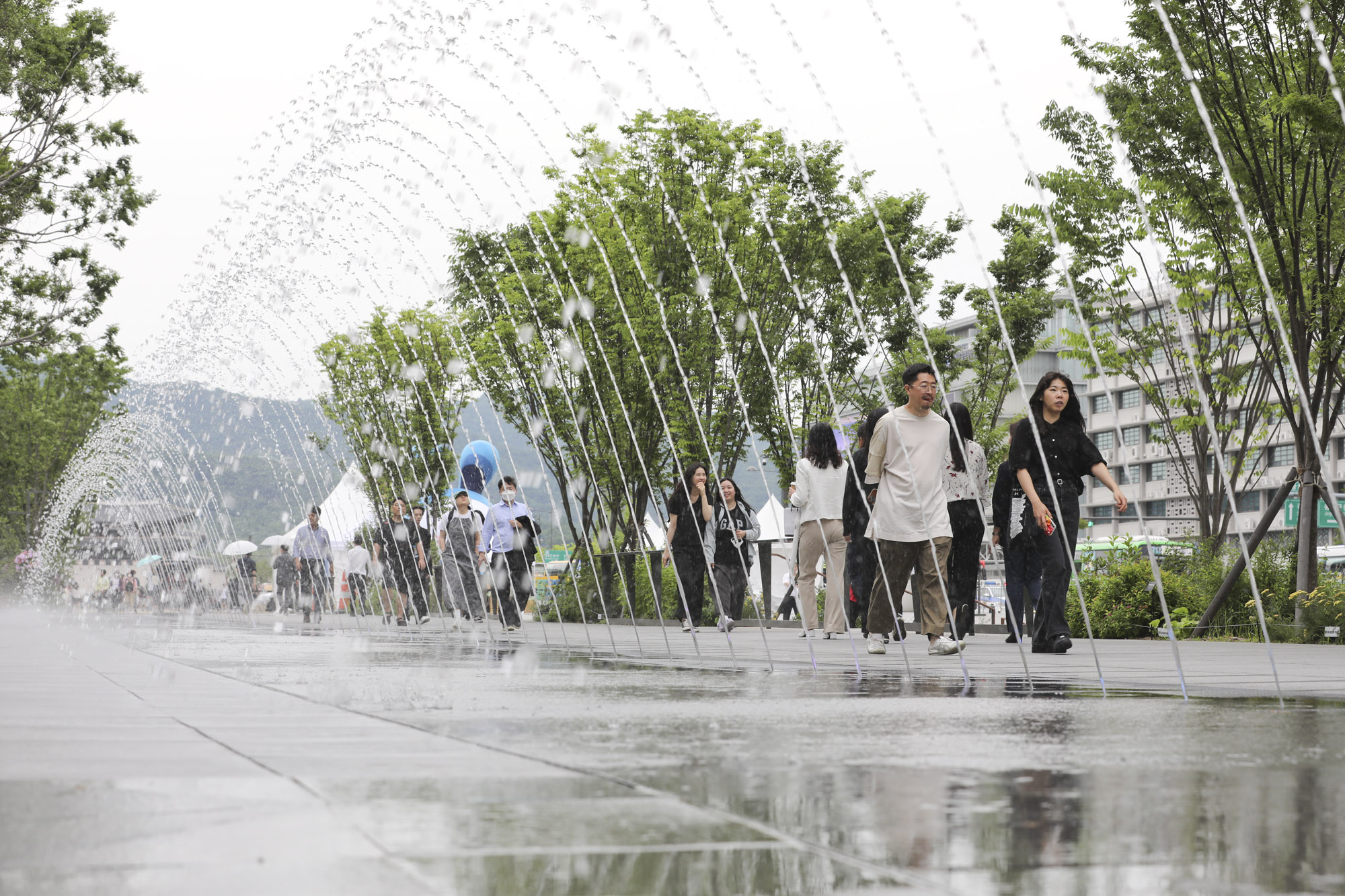 더위;분수;광화문;광화문광장
