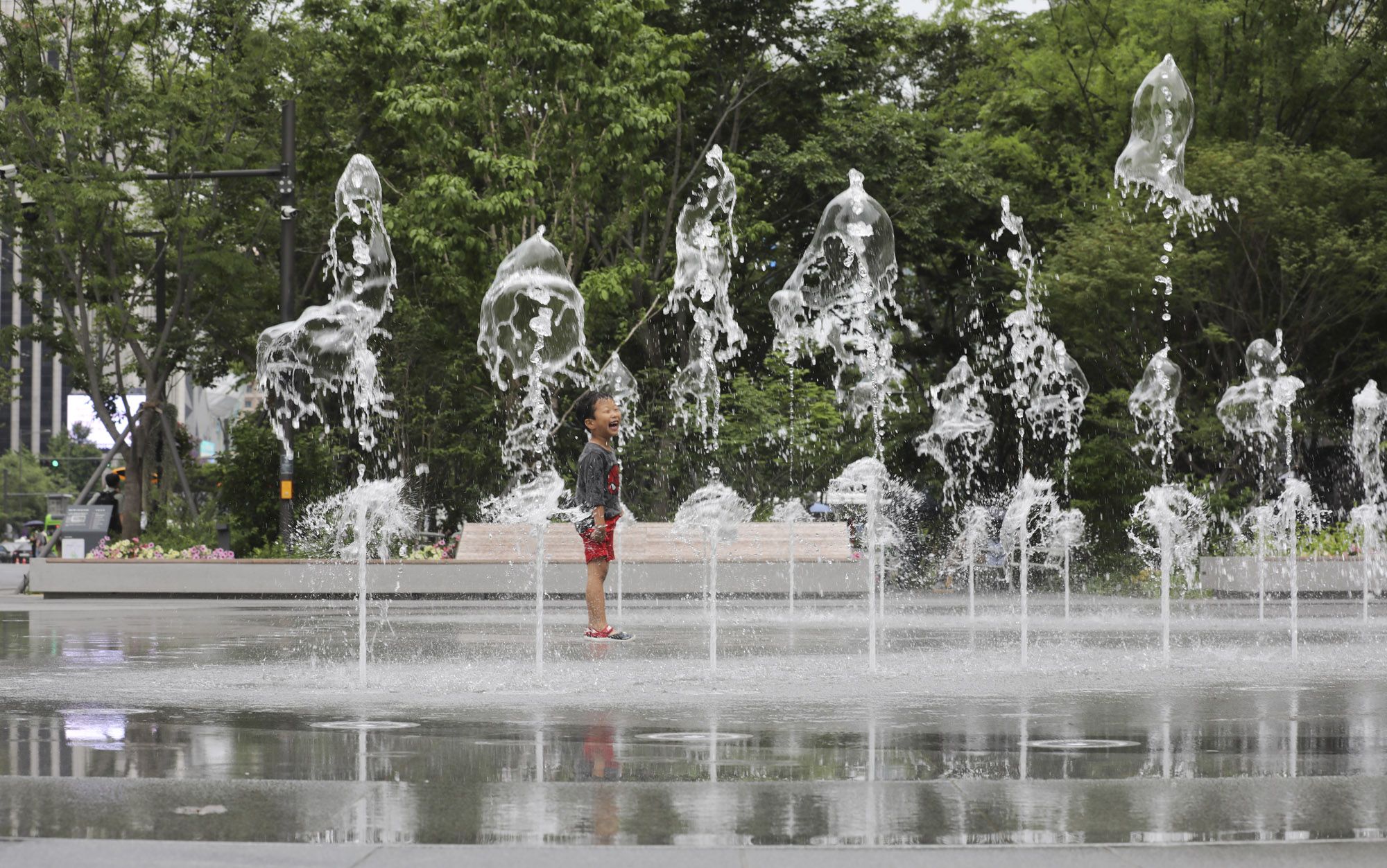 더위;분수;광화문;광화문광장