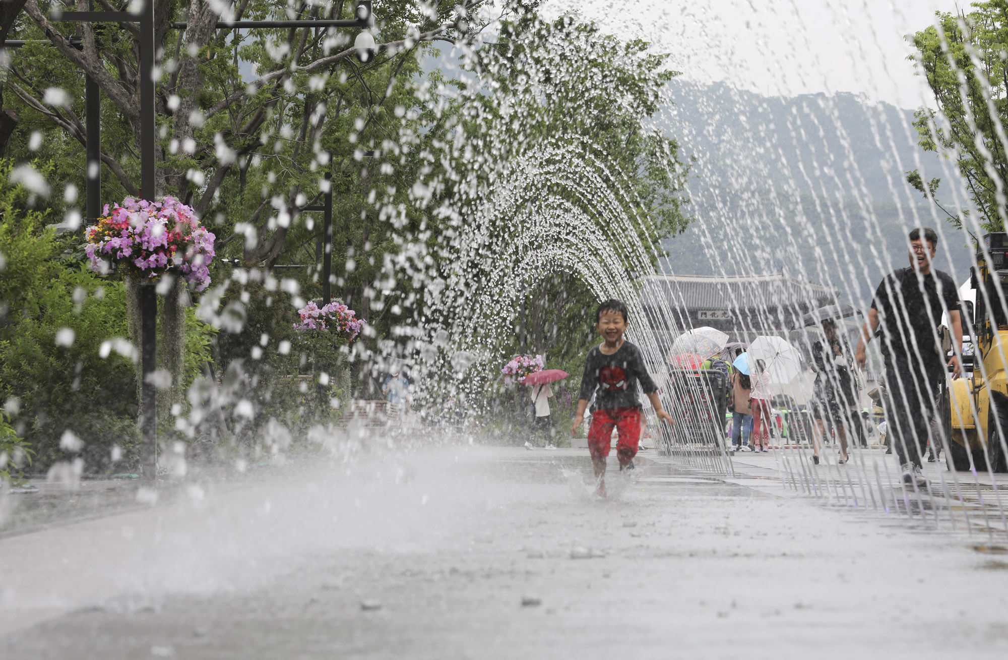더위;분수;광화문;광화문광장