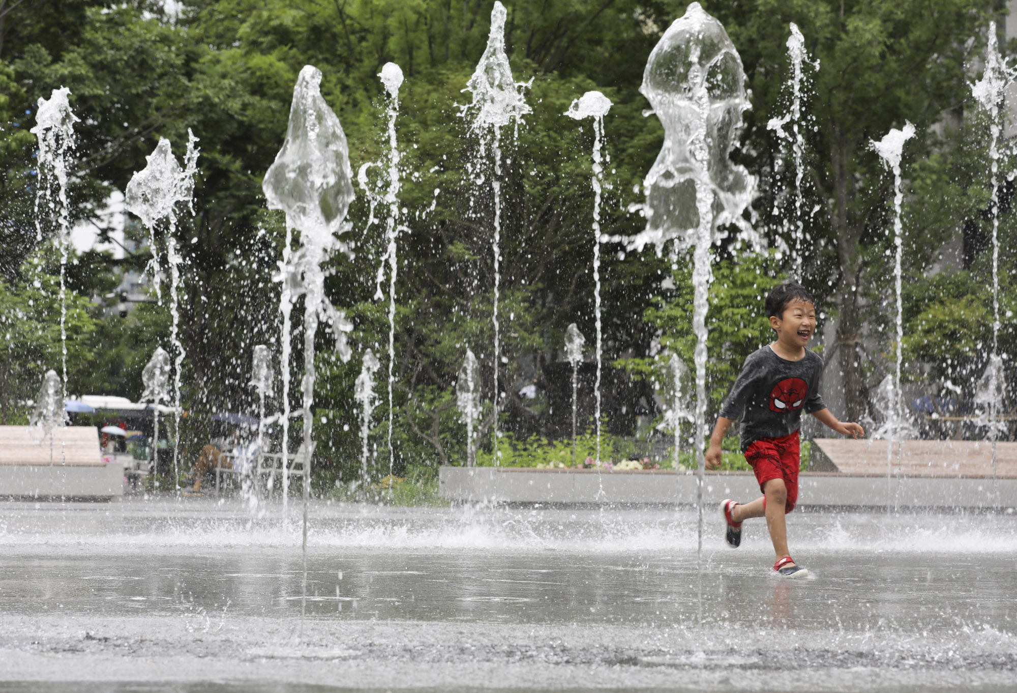 더위;분수;광화문;광화문광장