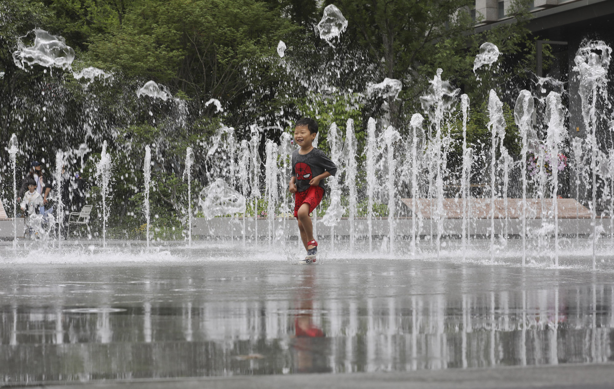더위;분수;광화문;광화문광장