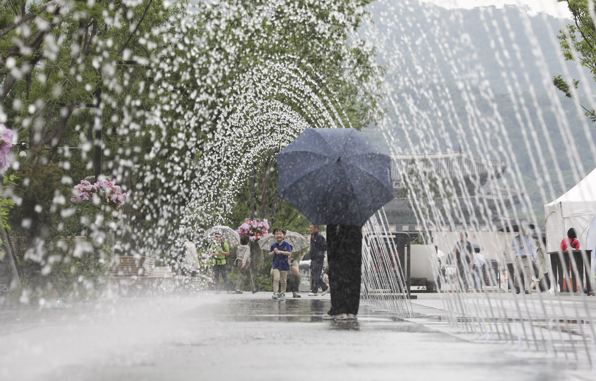 더위;분수;광화문;광화문광장