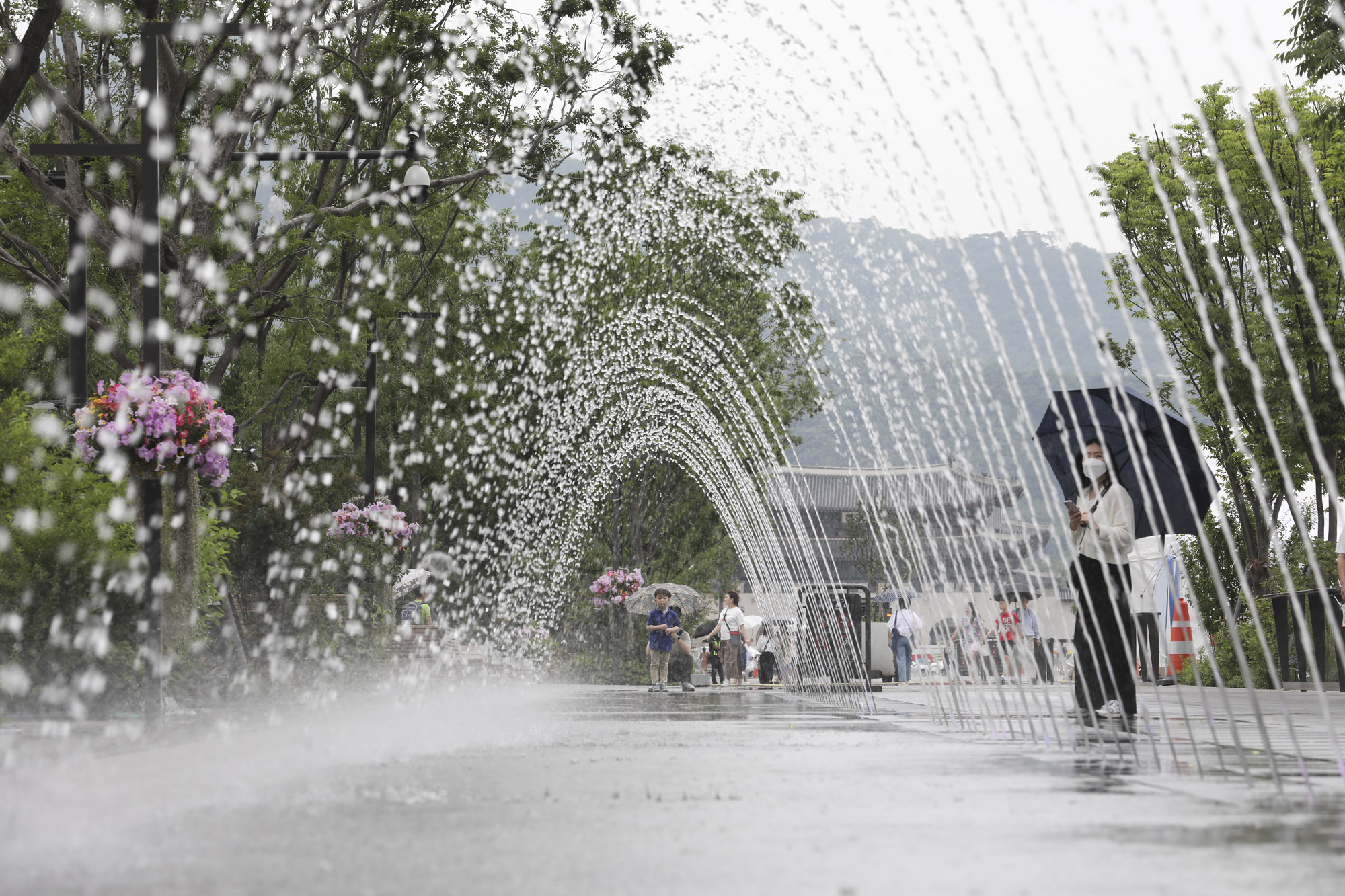 더위;분수;광화문;광화문광장