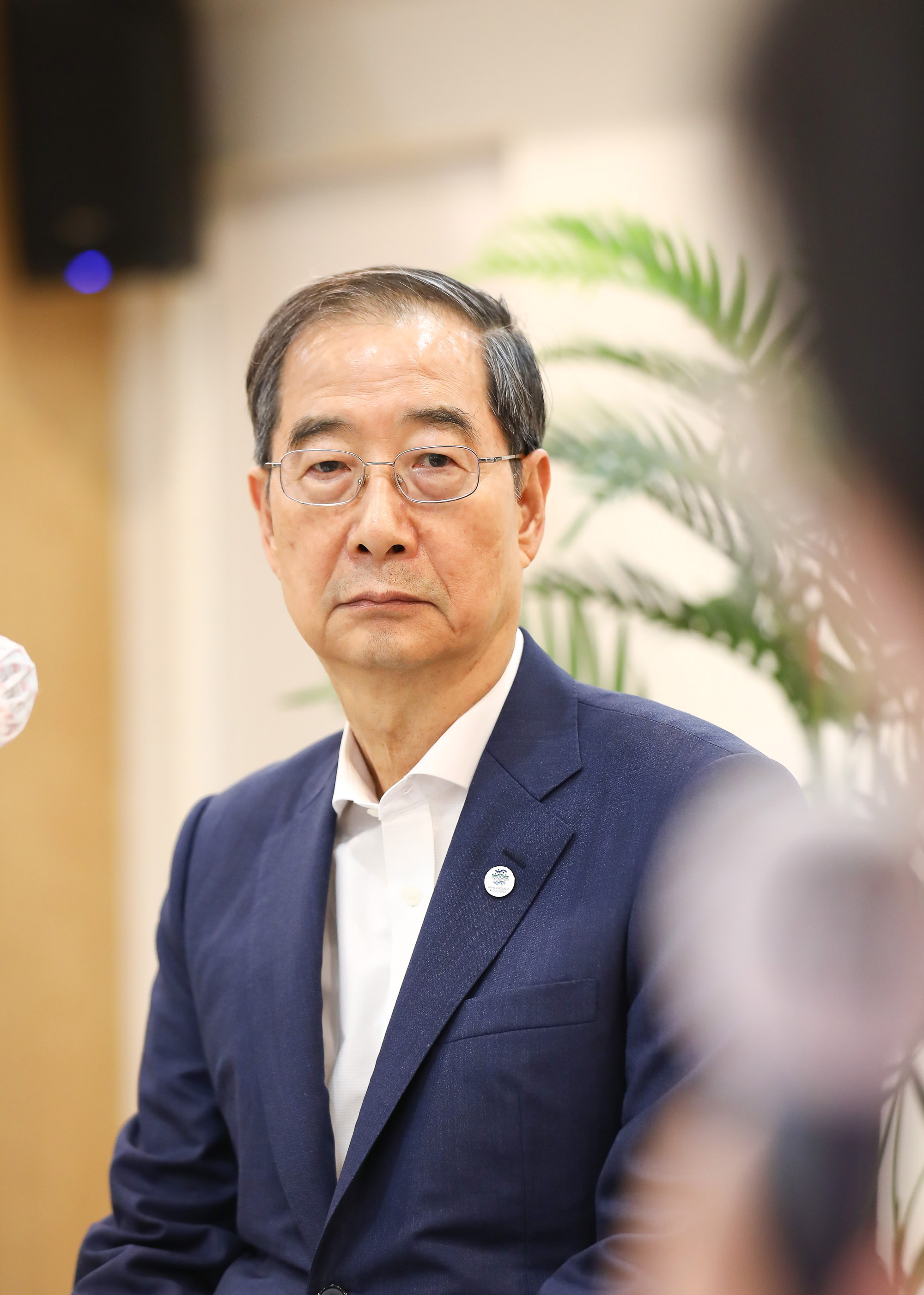 한덕수 출입기자 백브리핑 정부서울청사