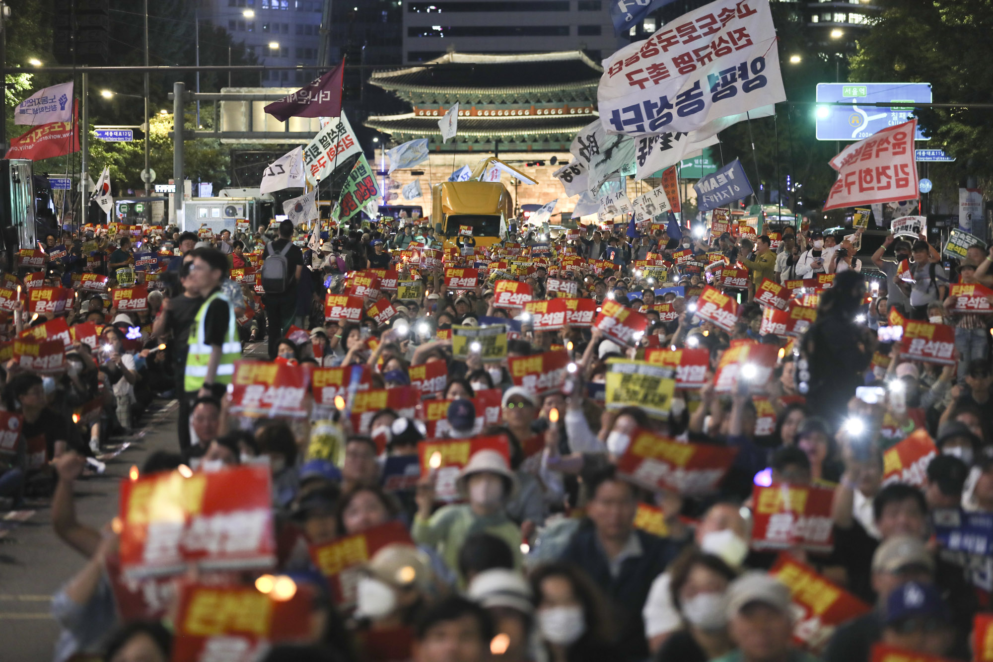 촛불대행진;진보단체;윤석열탄핵;김건희특검;윤석열퇴진;촛불집회;이재명집회