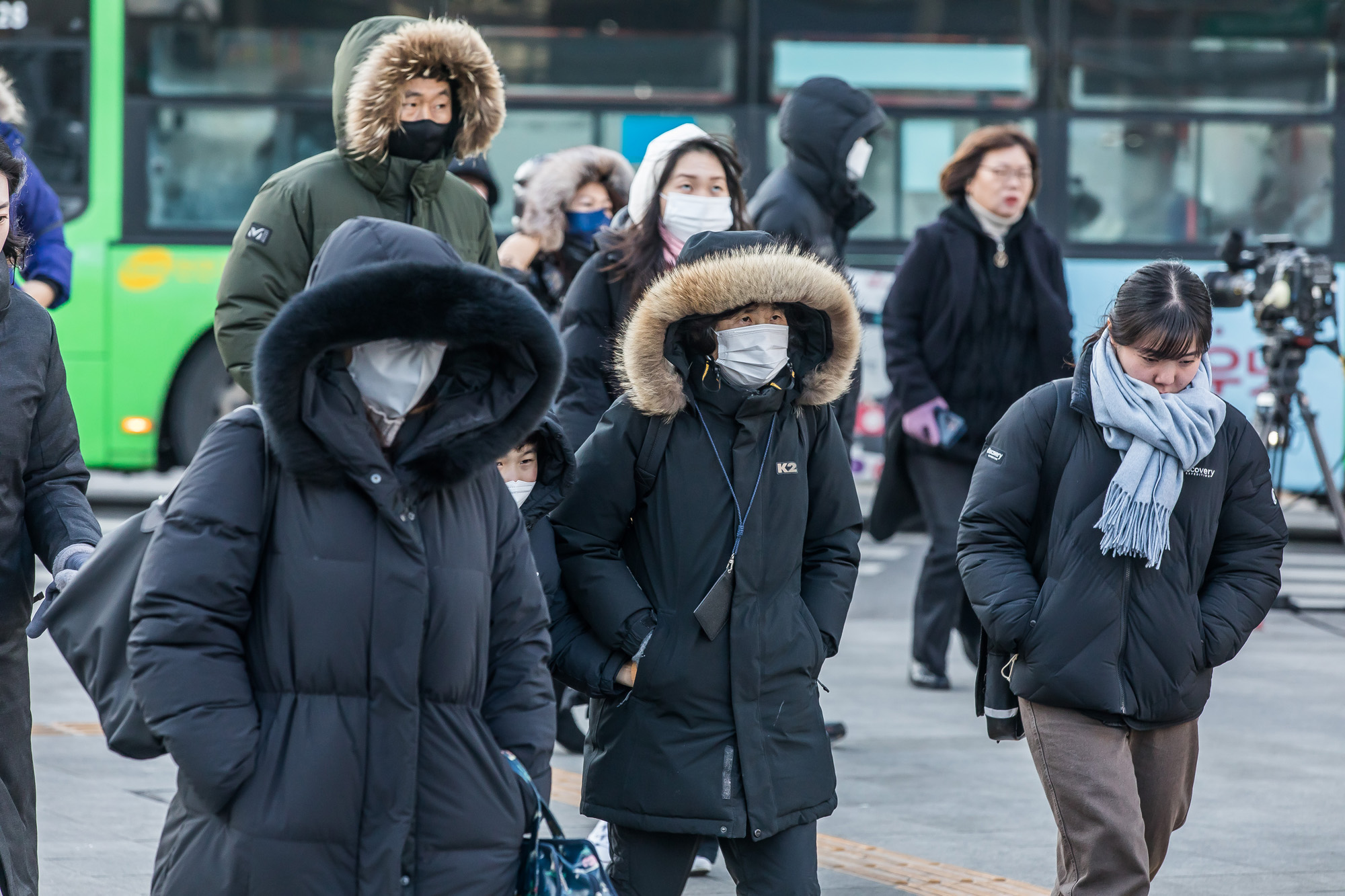 사회;날씨;겨울;겨울스케치;한파;최강한파;한파속출근길;광화문네거리;출근길스케치