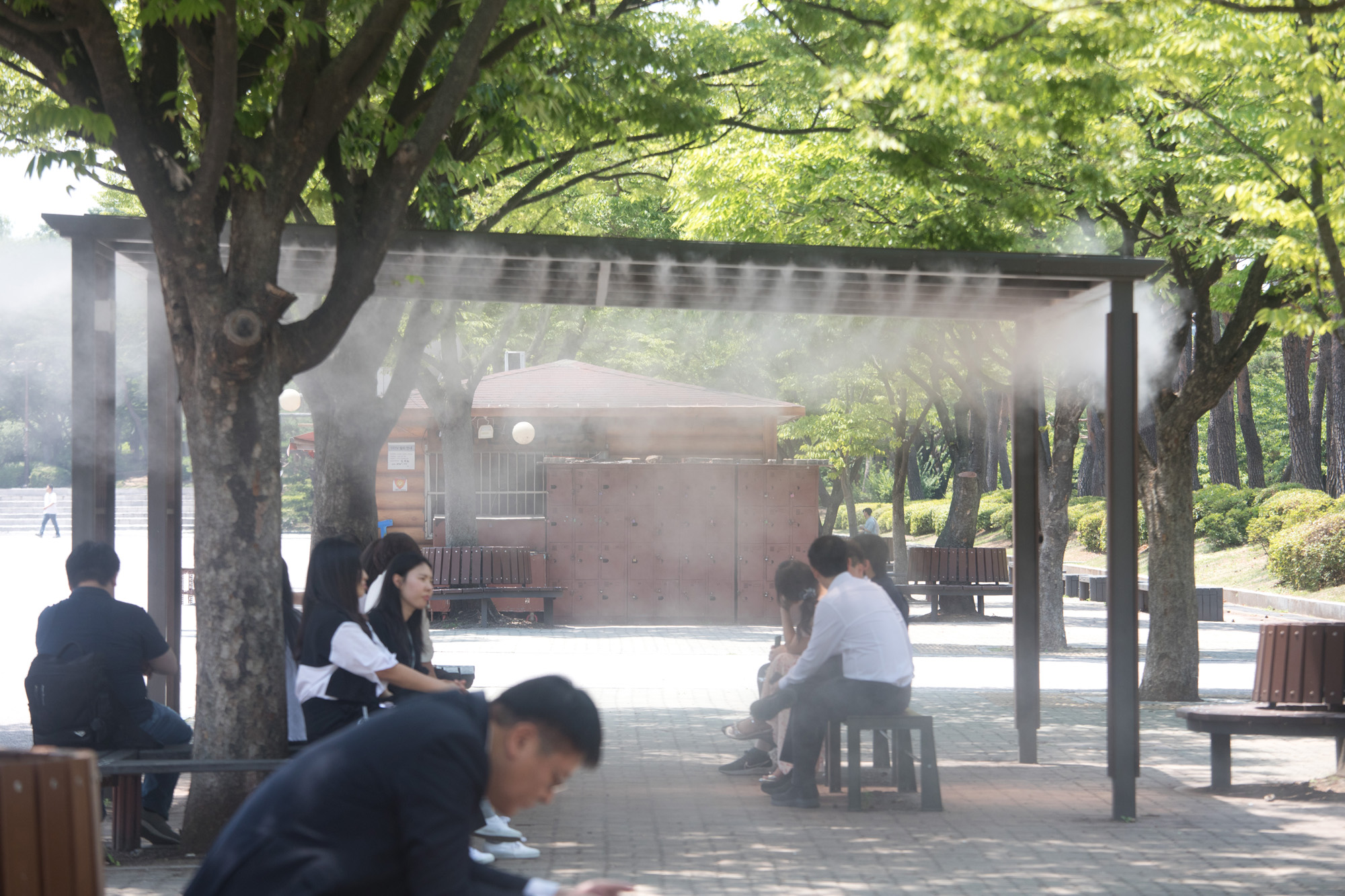 사회;더위;폭염;쿨링포그;미스트;물안개;안개