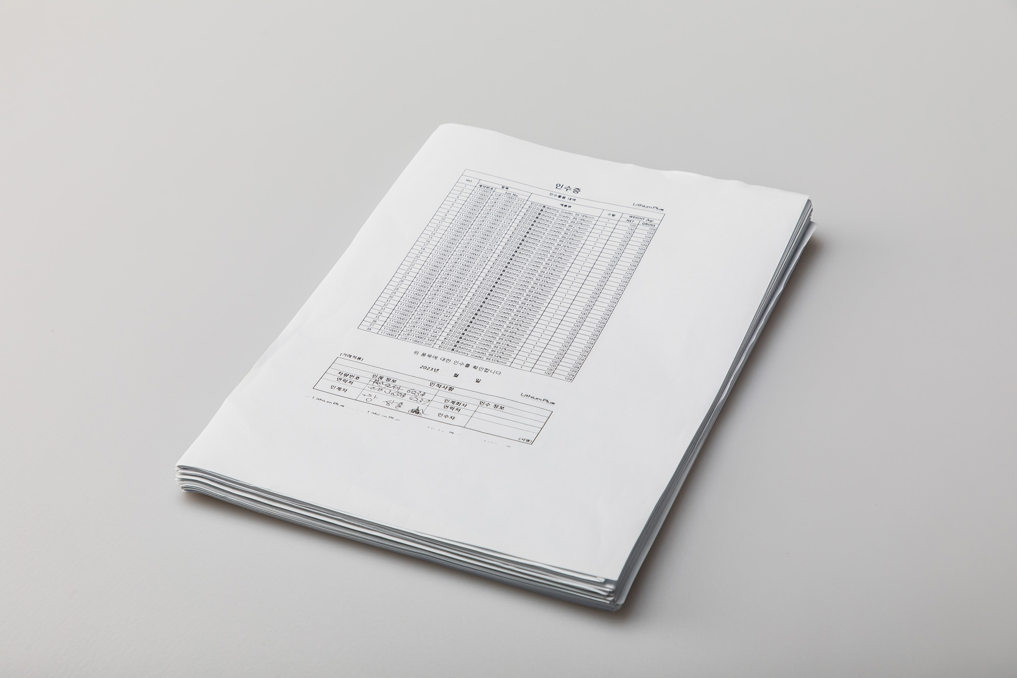 사회;문건;리튬플러스;리튬플러스인수증;탄산리튬