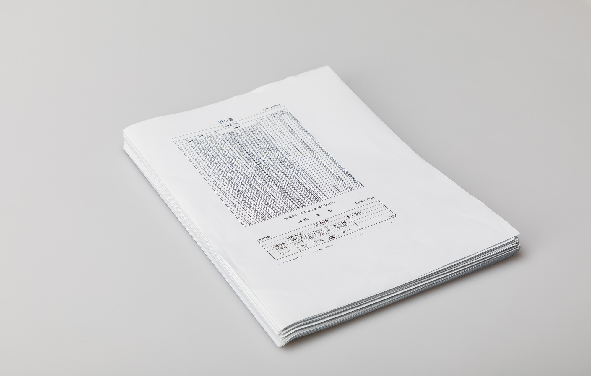 사회;문건;리튬플러스;리튬플러스인수증;탄산리튬