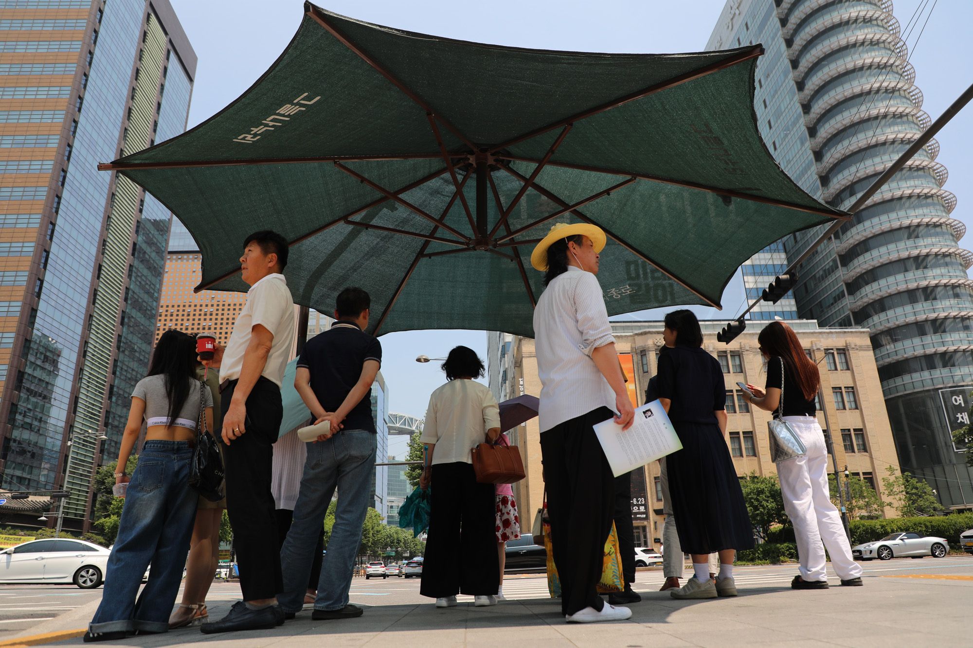 사회;날씨;무더위;폭염주의보;여름폭염;광화문그늘막